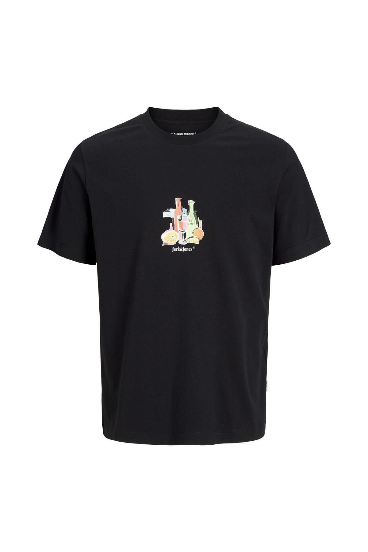 Jack & Jones Jor Varenna Tee Bisiklet Yaka Siyah Erkek Tişört