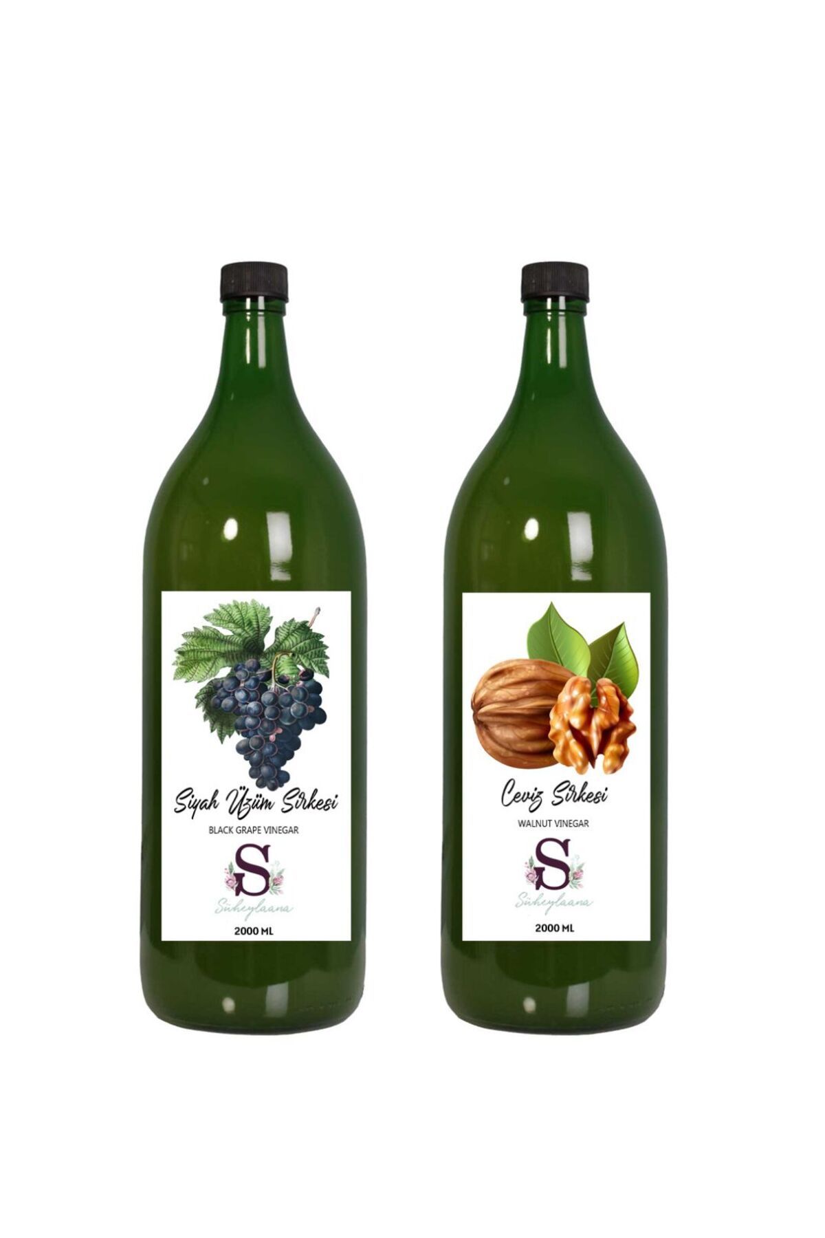 Süheylaana Doğal Siyah Üzüm Sirkesi 2000 Ml - Doğal Ceviz Sirkesi 2000 Ml
