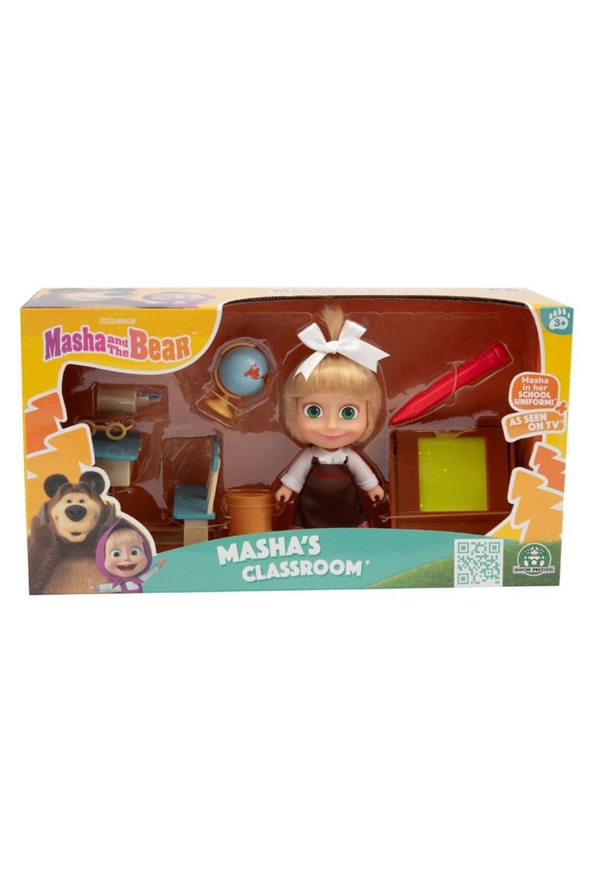 SECTOYS Masha ve Koca Ayı 12 cm Bebek Okul Oyun Seti MHA07000 Oyuncak Maşa Ve Kocaayı Set Figür
