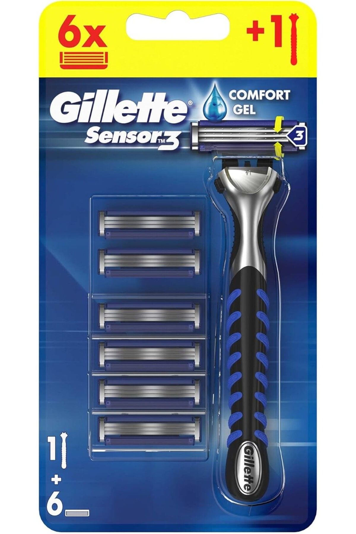 Gillette Sensor3 Tıraş Makinesi Plus 6 Bıçak - Diş Beyazlatıcı Köpük Hediye