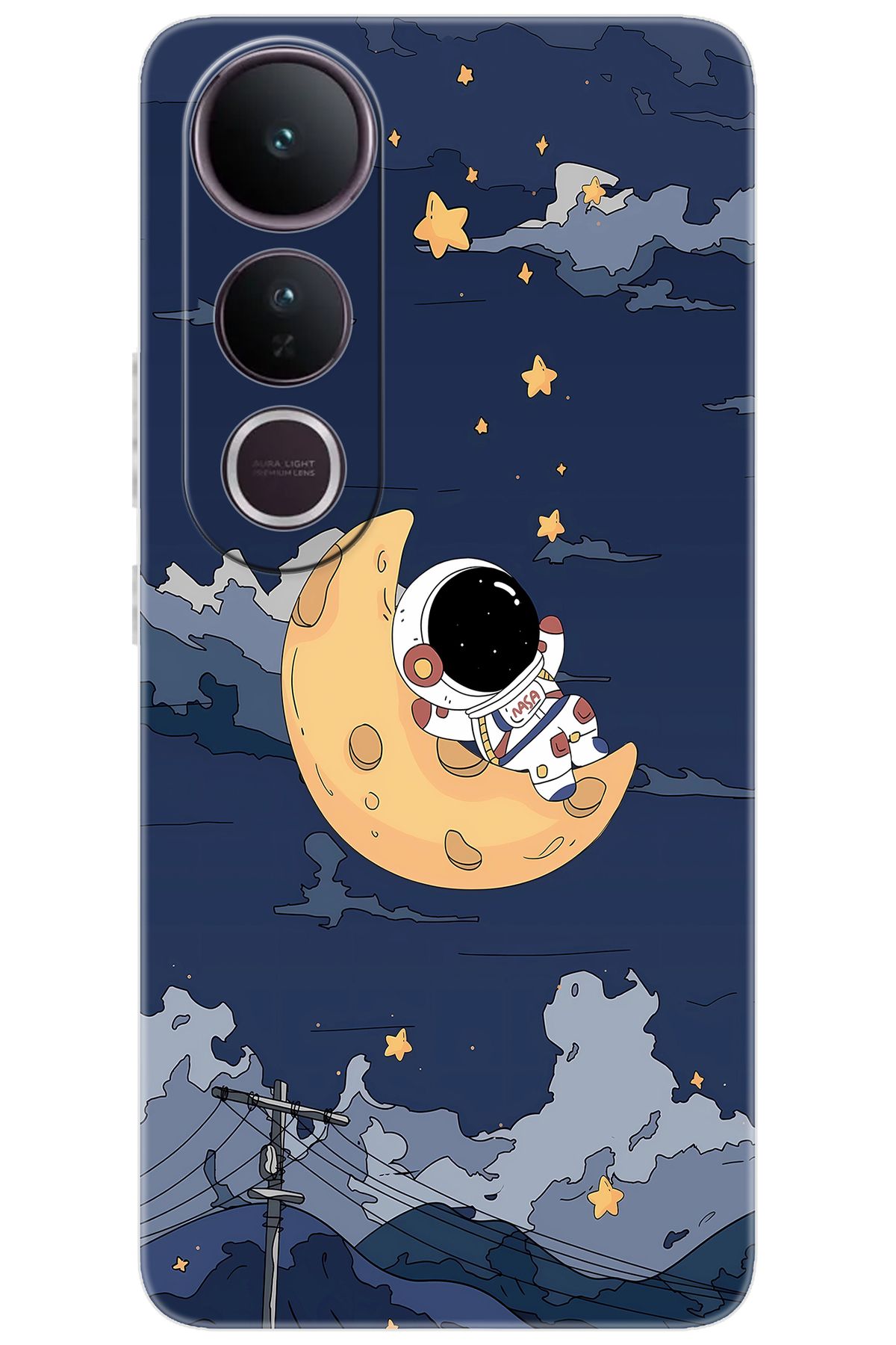 Ceppare Vivo V50 Lite 5G (V2441) Uyumlu Kılıf Desen Baskılı Silikon Astronot STK:684 CP-H1mKloQ