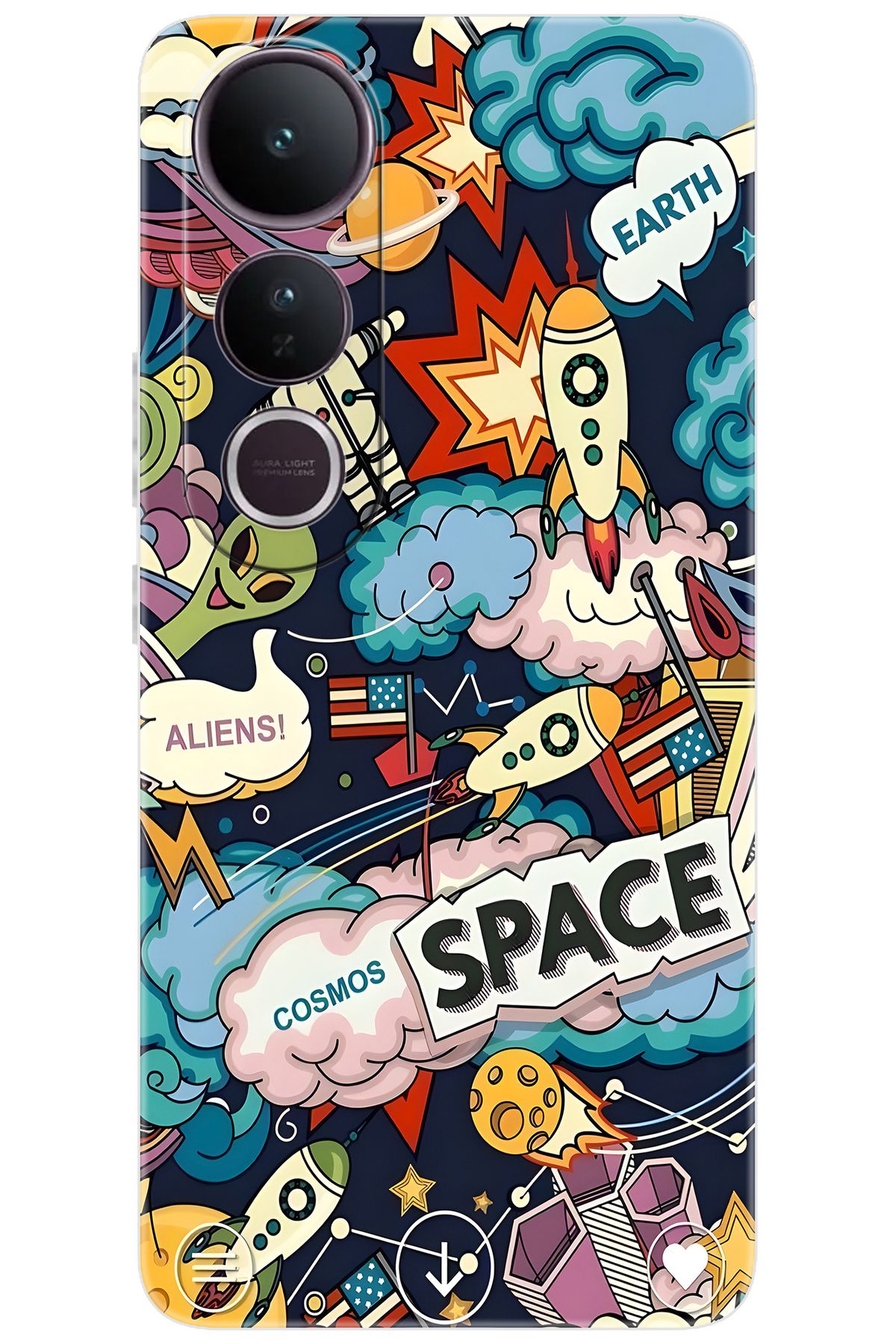 Ceppare Vivo V50 Lite 5G (V2441) Uyumlu Kılıf Desen Baskılı Silikon Space STK:633 CP-s6lpqgq