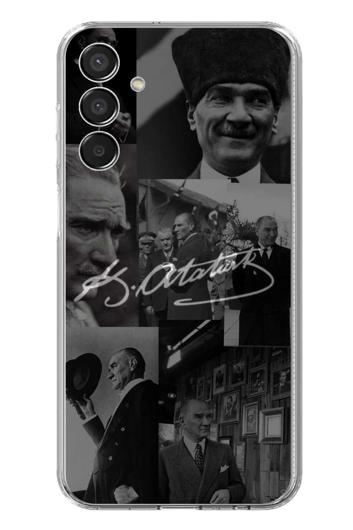 TechTree Samsung Galaxy M15 Uyumlu Kemal Atatürk İmza Şeffaf Silikon Kılıf