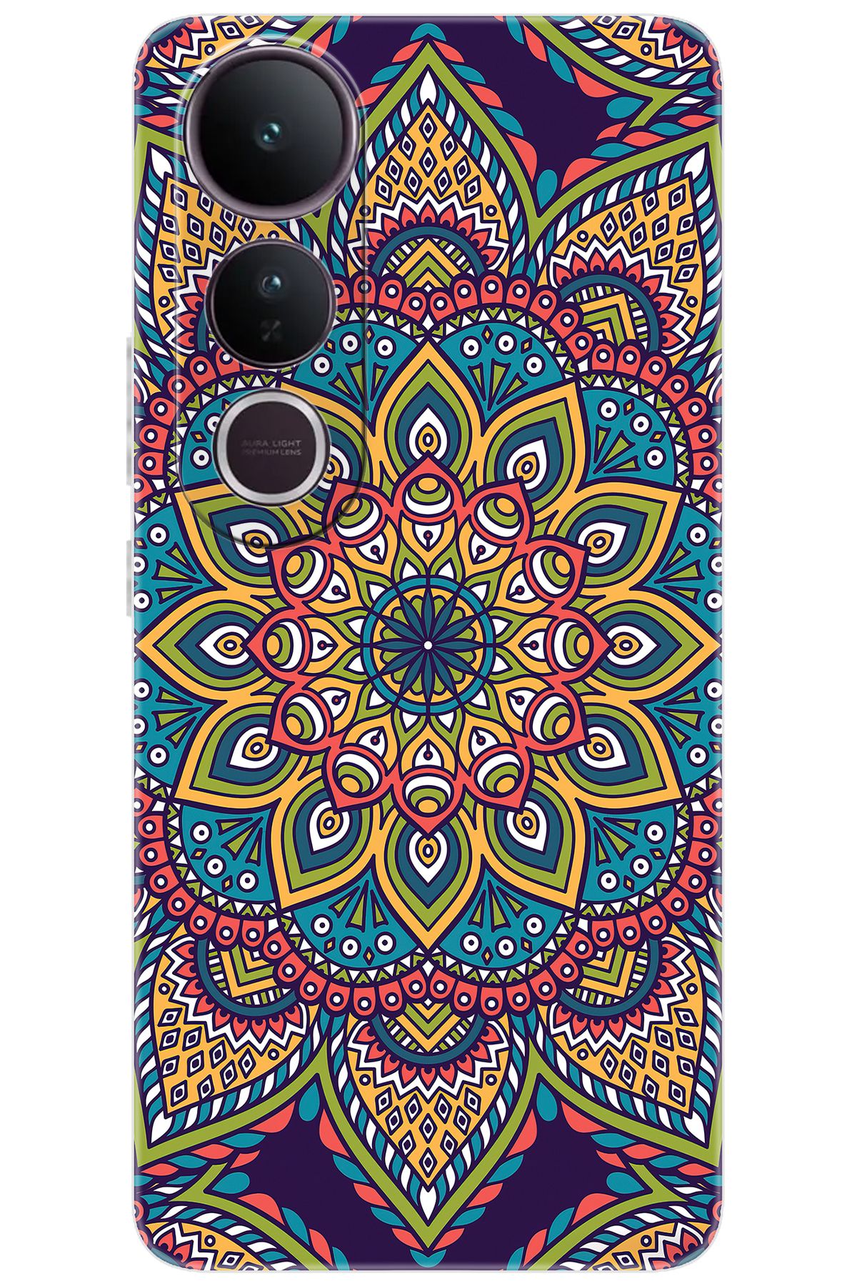 Ceppare Vivo V50 Lite 5G (V2441) Uyumlu Kılıf Desen Baskı Silikon Mandala Vektör Tasarım STK:502 CP-e2eShFR