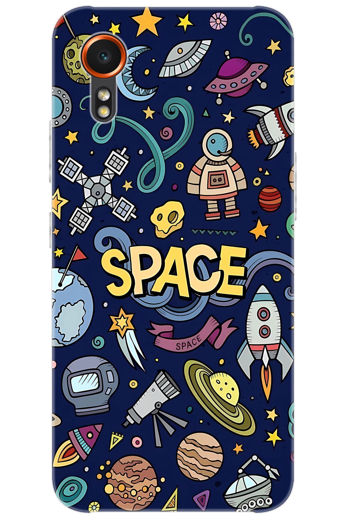 Ceppare Samsung Galaxy XCover7 (SM-G556B) Uyumlu Kılıf Desen Baskılı Silikon Space STK:623 CP-tQ0jXql