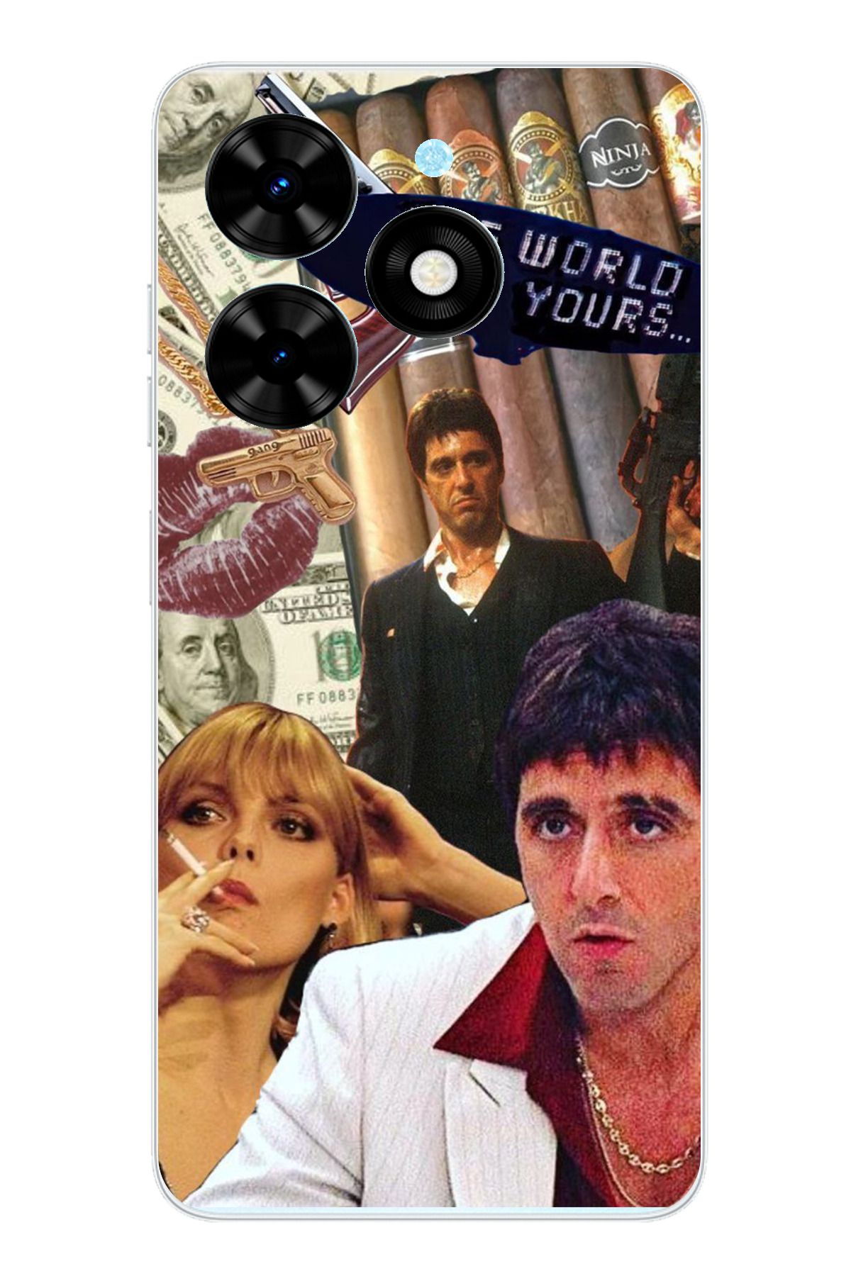 TechTree Tecno Spark 20 - 20C Uyumlu The Worlds is Yours Tasarımlı Şeffaf Silikon Kılıf