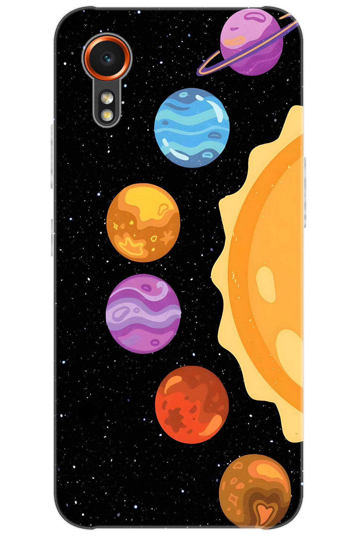Ceppare Samsung Galaxy XCover7 (SM-G556B) Uyumlu Kılıf Desenli Silikon Gezegenler Tasarım STK:685 CP-k7T4j2C