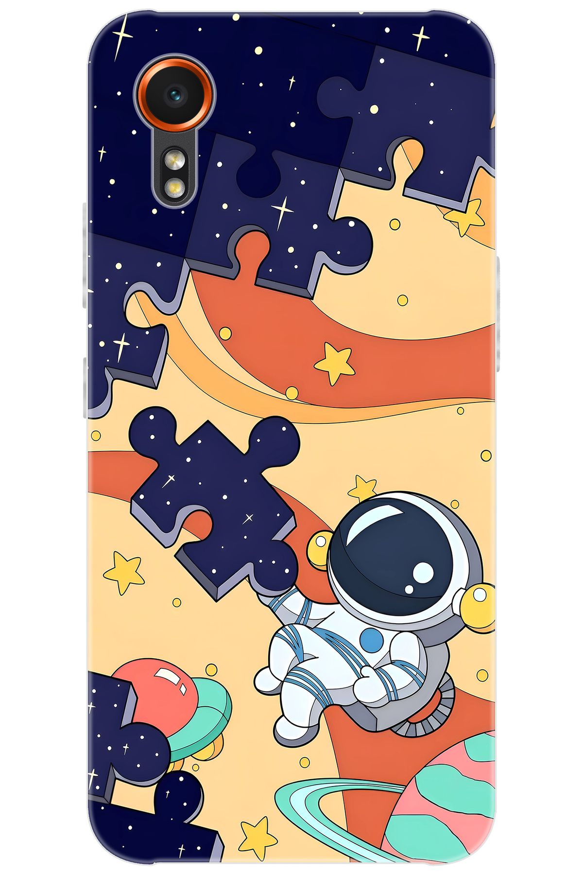 Ceppare Samsung Galaxy XCover7 (SM-G556B) Uyumlu Kılıf Desen Baskılı Silikon Astronot STK:646 CP-foGNx4A