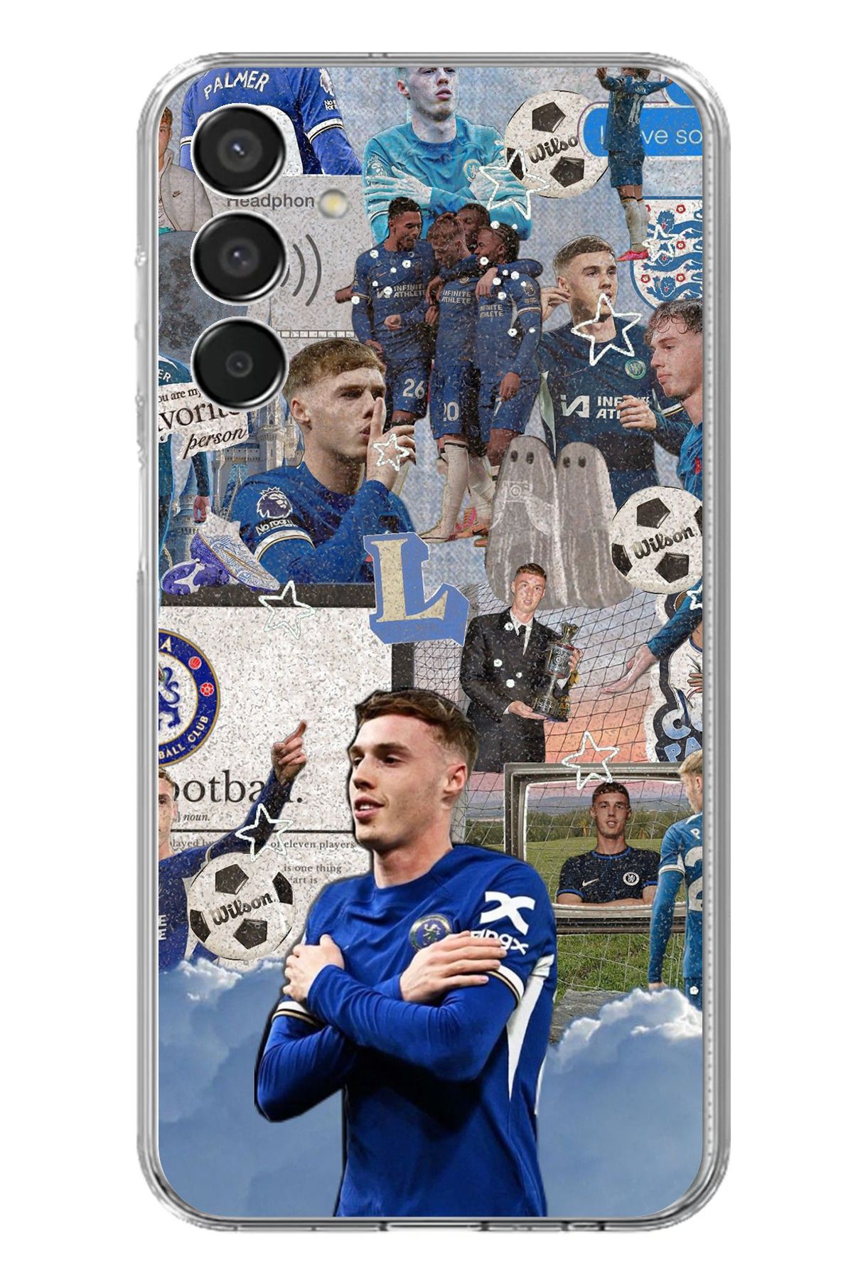TechTree Samsung Galaxy M15 Uyumlu Cole Palmer Şeffaf Silikon Kılıf