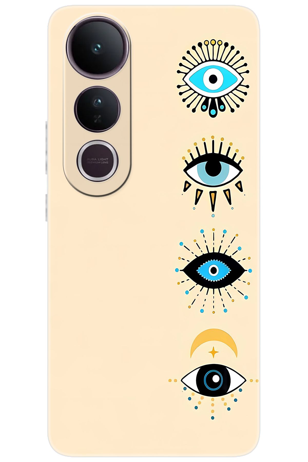 Ceppare Vivo V50 Lite 5G (V2441) Uyumlu Kılıf Desen Baskılı Silikon Nazar Gözler STK:742 CP-nKPaRTQ