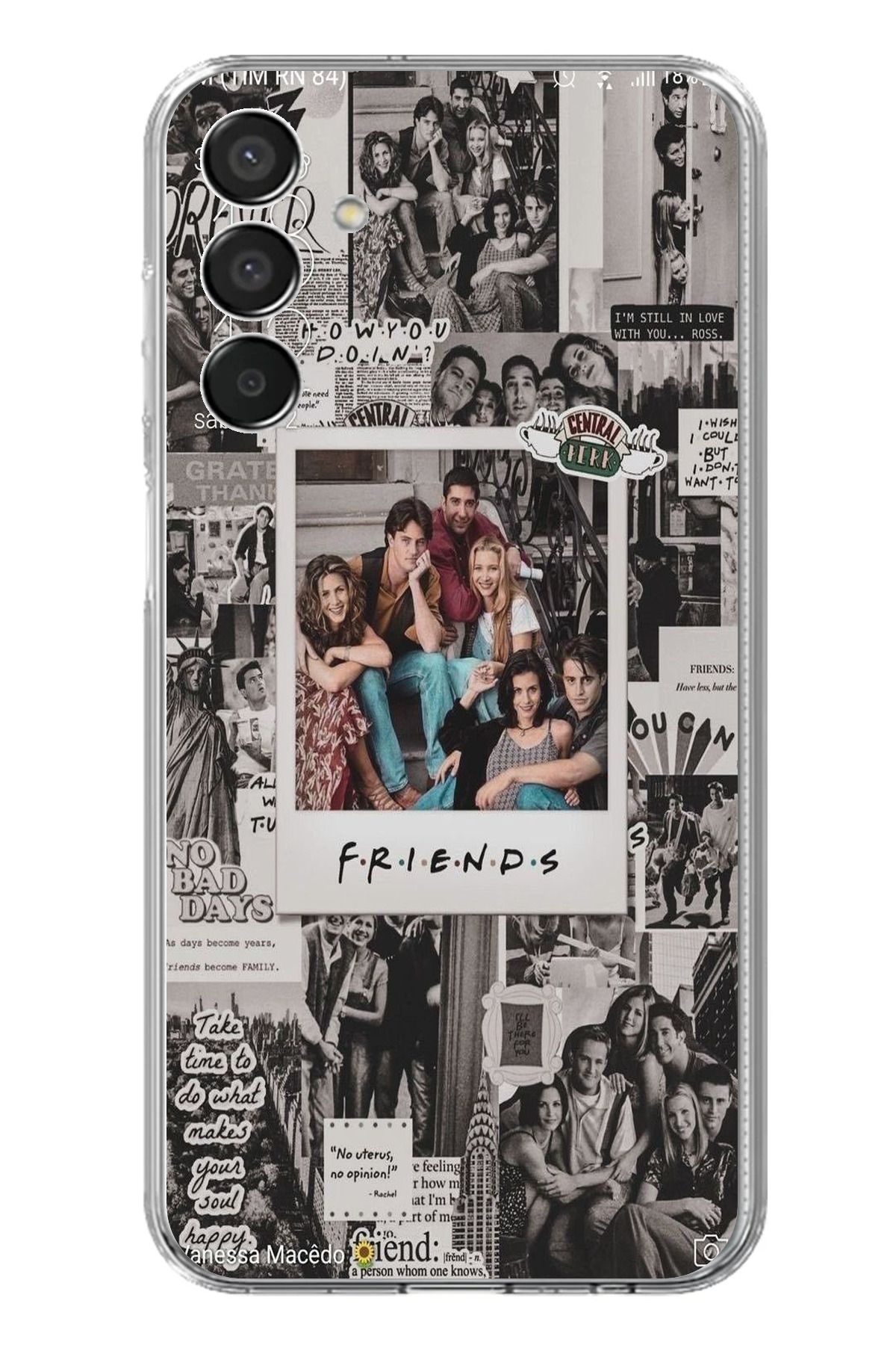 TechTree Samsung Galaxy M15 Uyumlu Friends Nostalji Tasarımlı Tasarımlı Şeffaf Silikon Kılıf