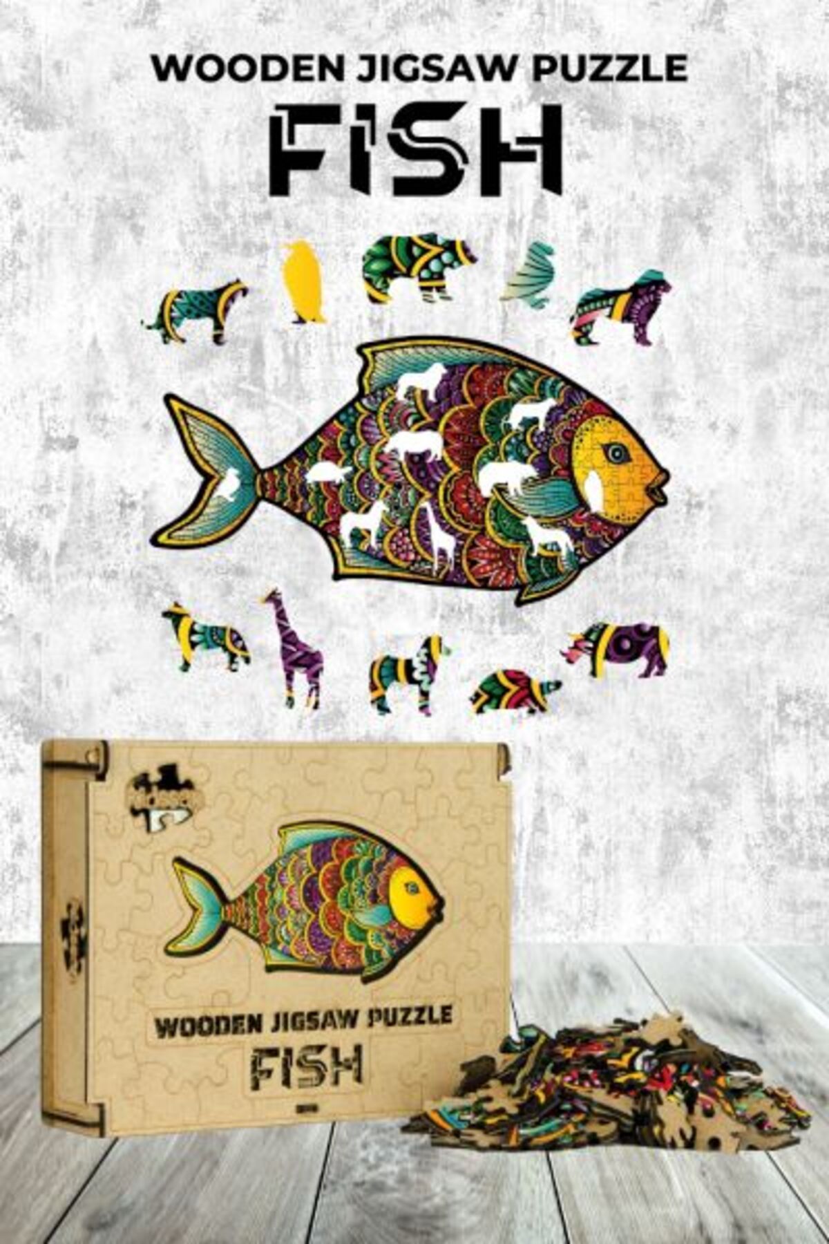 Karatay Yayınları Ahşap Puzzle Fish 182 parça