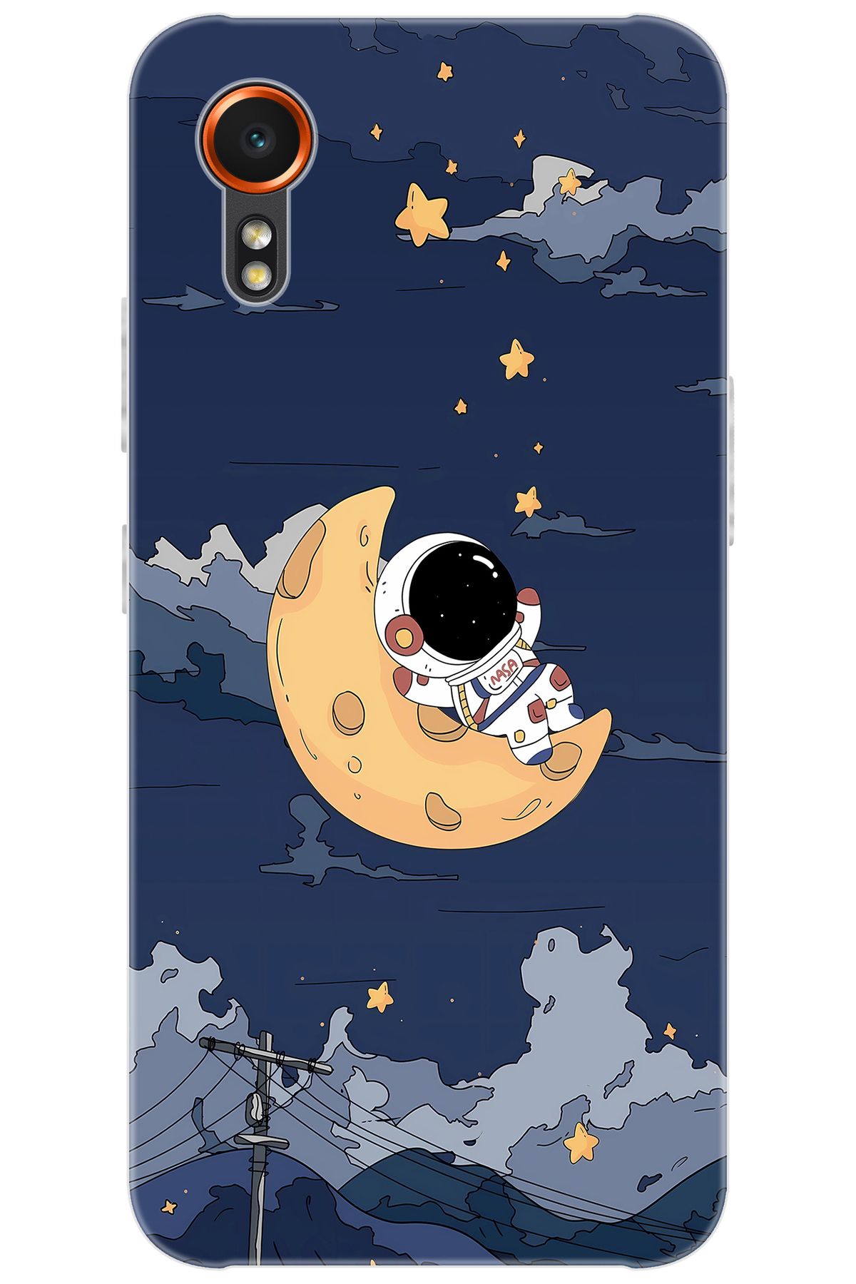 Ceppare Samsung Galaxy XCover7 (SM-G556B) Uyumlu Kılıf Desen Baskılı Silikon Astronot STK:684 CP-iUHq2a8