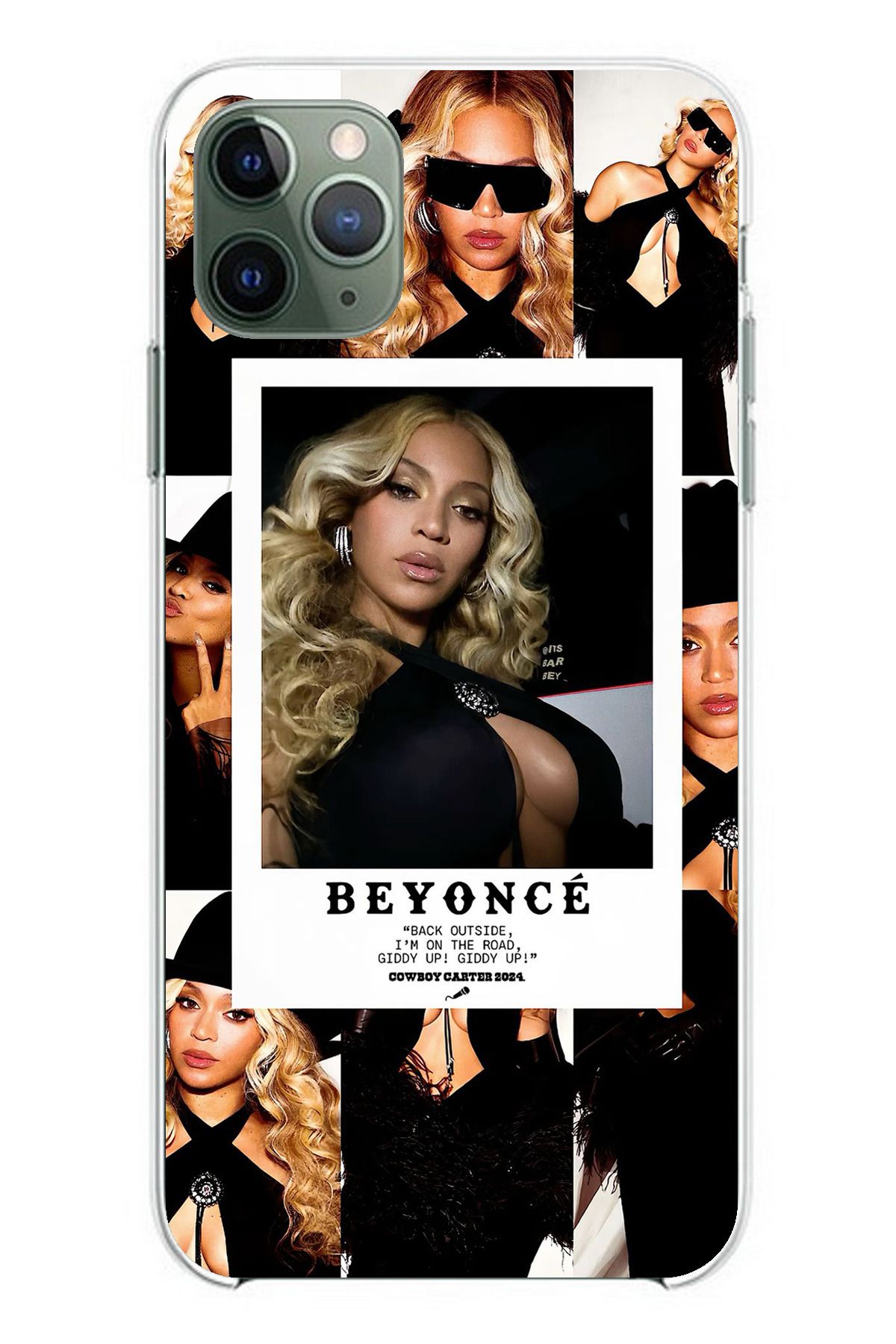 TechTree iPhone 11 PRO Uyumlu Beyonce Fotoğraflar Şeffaf Silikon Kılıf