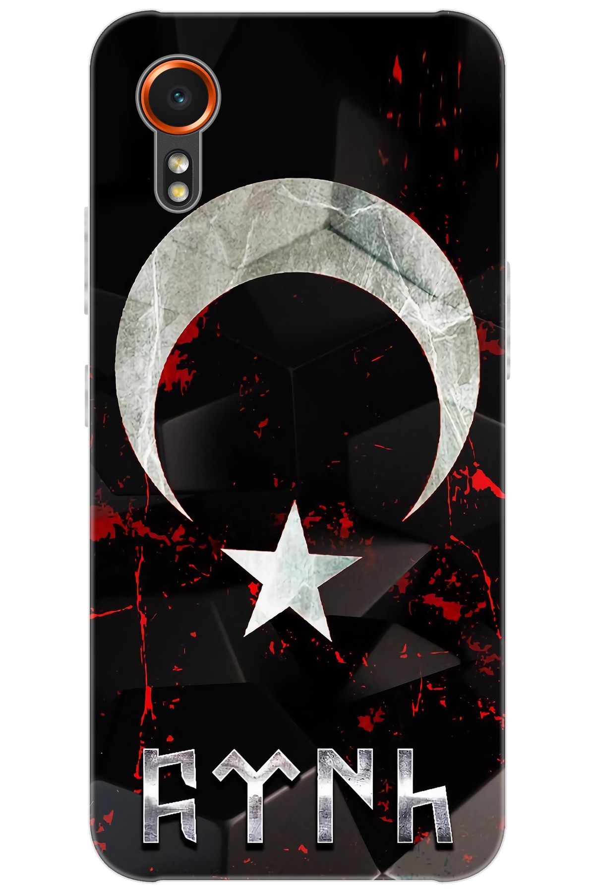 Ceppare Samsung Galaxy XCover7 (SM-G556B) Uyumlu Kılıf Silikon Ay Yıldız ve Göktürkçe Türk STK636 CP-ZUEphkW