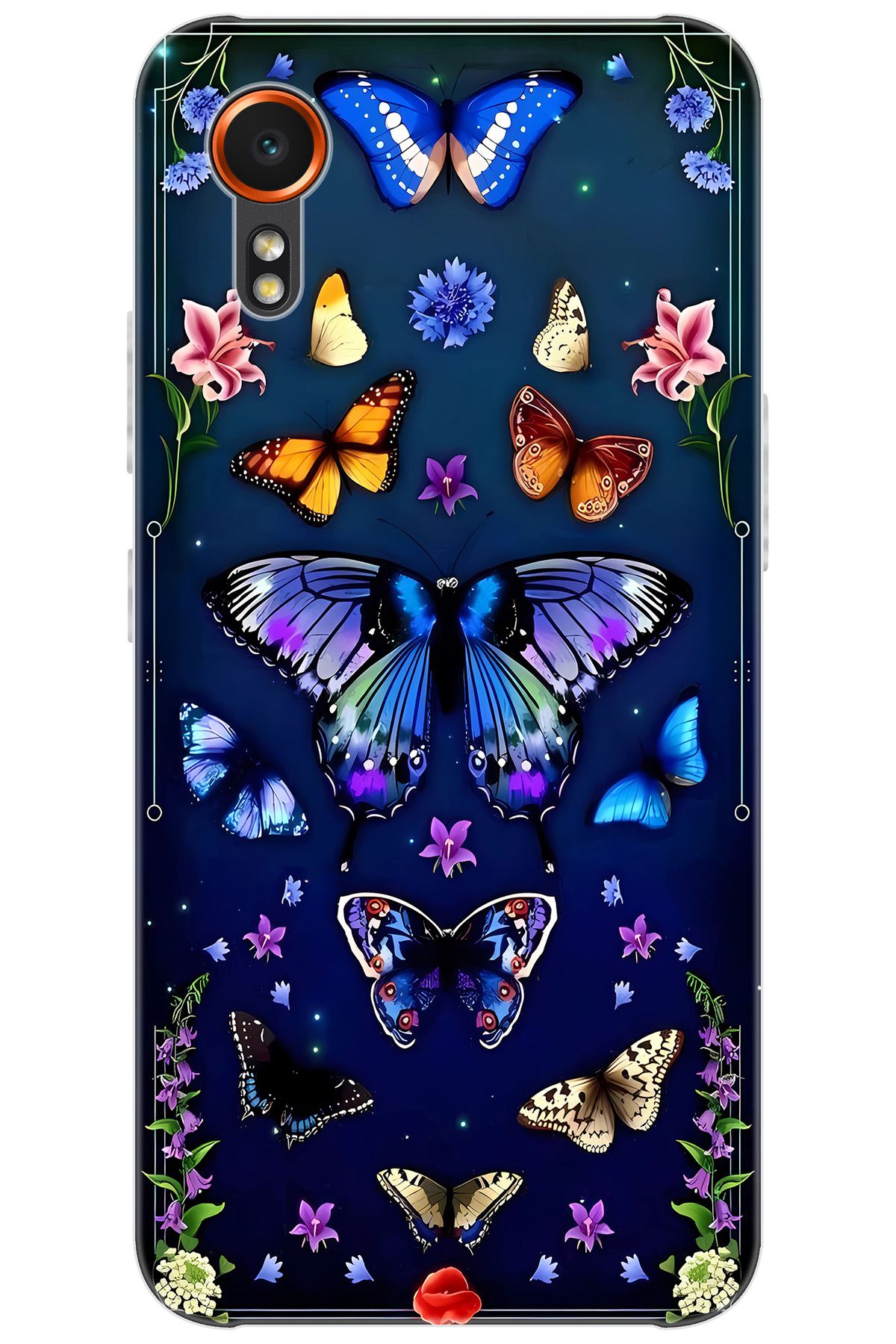 Ceppare Samsung Galaxy XCover7 (SM-G556B) Uyumlu Kılıf Desen Baskılı Silikon Kelebek STK:669 CP-Y6xEsIN