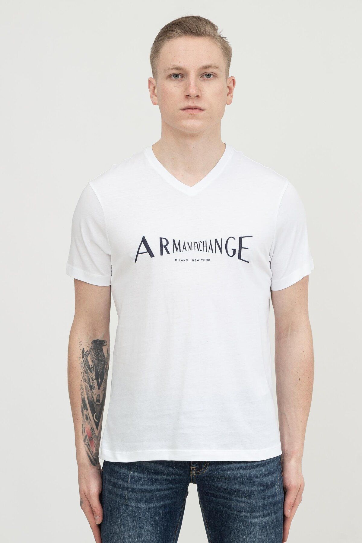 Armani Exchange Erkek V Yaka T-Shirt