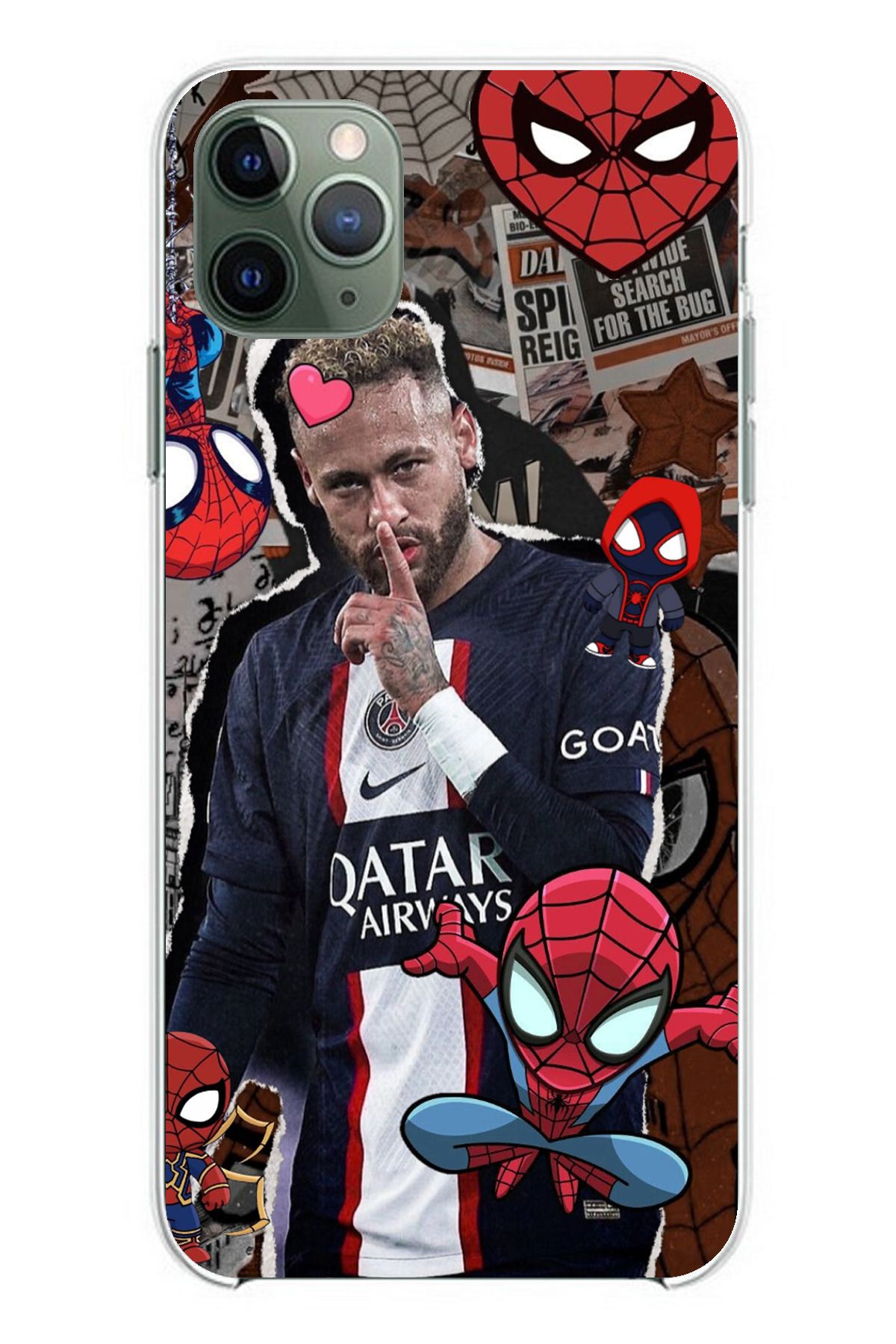 TechTree iPhone 11 PRO Uyumlu Neymar PSG Şeffaf Silikon Kılıf