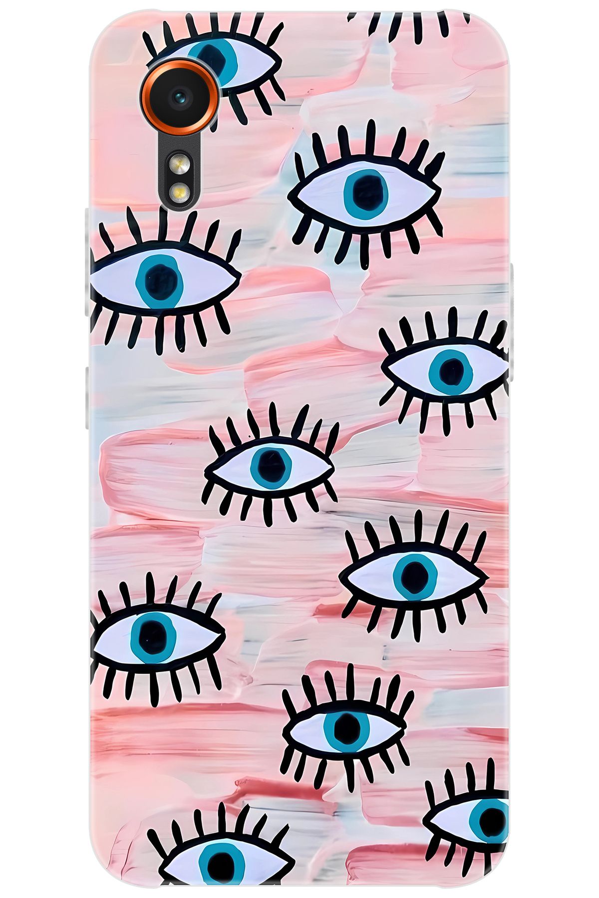 Ceppare Samsung Galaxy XCover7 (SM-G556B) Uyumlu Kılıf Desenli Silikon Nazarlık Gözler STK:661 CP-Z23qvr6