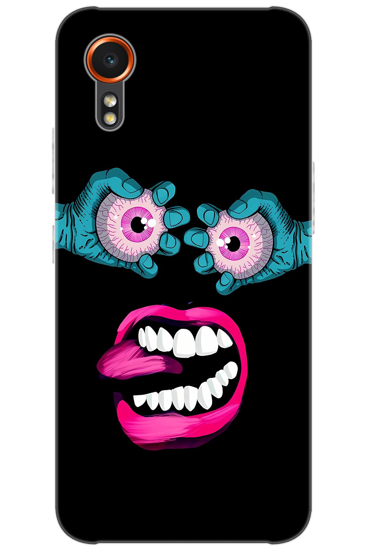 Ceppare Samsung Galaxy XCover7 (SM-G556B) Uyumlu Kılıf Desen Baskı Silikon Çılgın Gözler STK:657 CP-phzzbSy