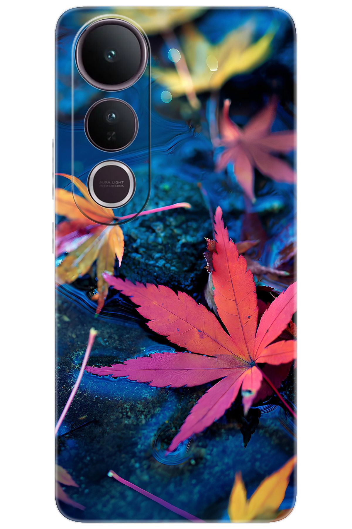Ceppare Vivo V50 Lite 5G (V2441) Uyumlu Kılıf Desen Baskılı Silikon Yapraklar STK:702 CP-isK2Cme