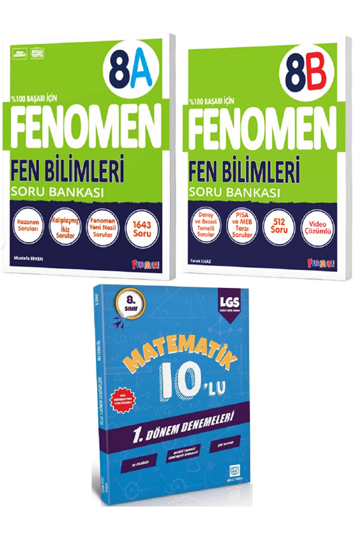 Efsane Yayınları 8.Sınıf Fenomen 8A Fen Bilimleri + 8B Fen Bilimleri Soru Bankası / 10'Lu Matematik Deneme HEDİYE