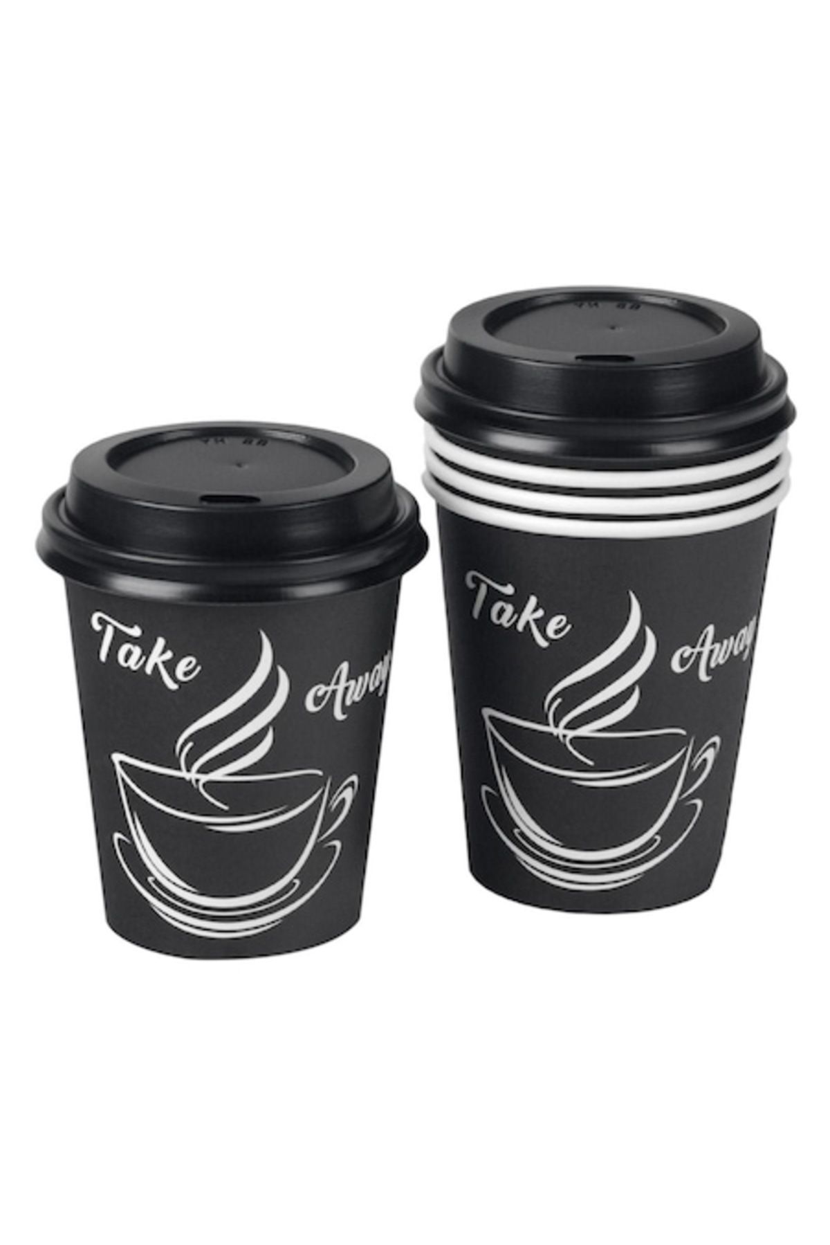 OEM Pahare De Carton, Model Pentru Mâncare La Pachet, Capacitate 270 Ml, 30 Bucăți, Negru/alb - One Size