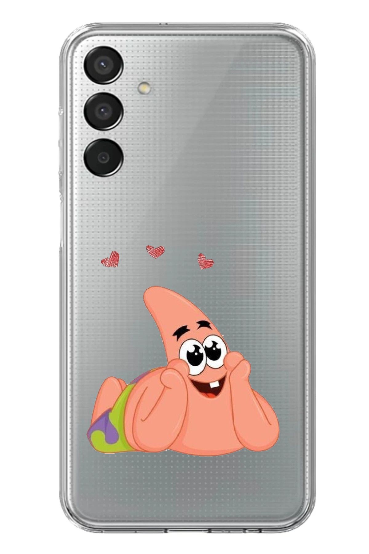 TechTree Samsung Galaxy M15 Uyumlu Patrick Yıldız Aşk Tasarımlı Şeffaf Silikon Kılıf