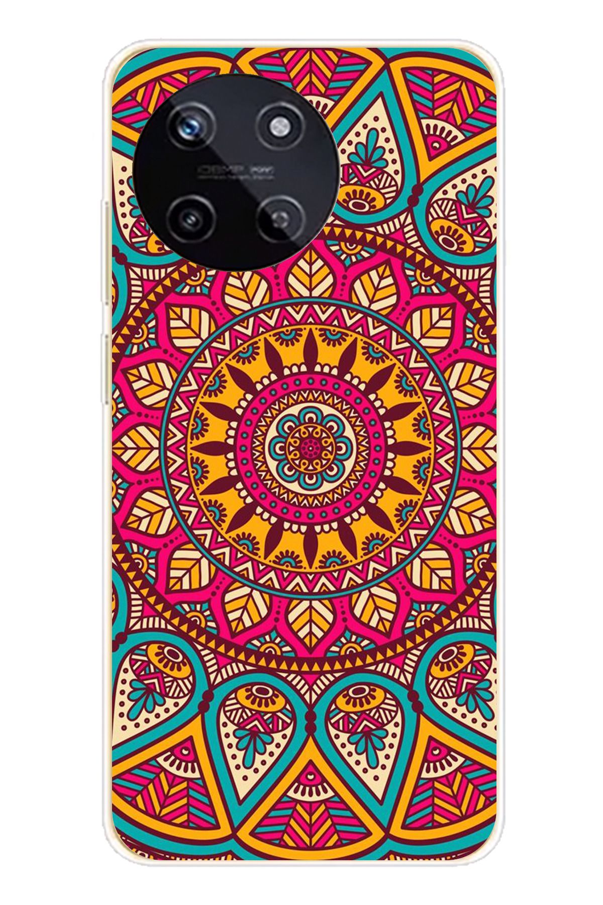 TechTree Realme 11 4G Uyumlu Mandala Şeffaf Silikon Kılıf