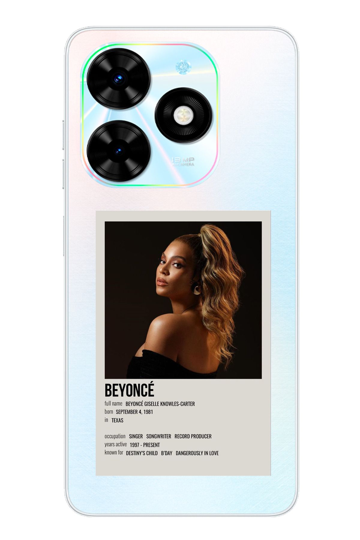 TechTree Tecno Spark Go 2024 Uyumlu Beyonce Poster Şeffaf Silikon Kılıf