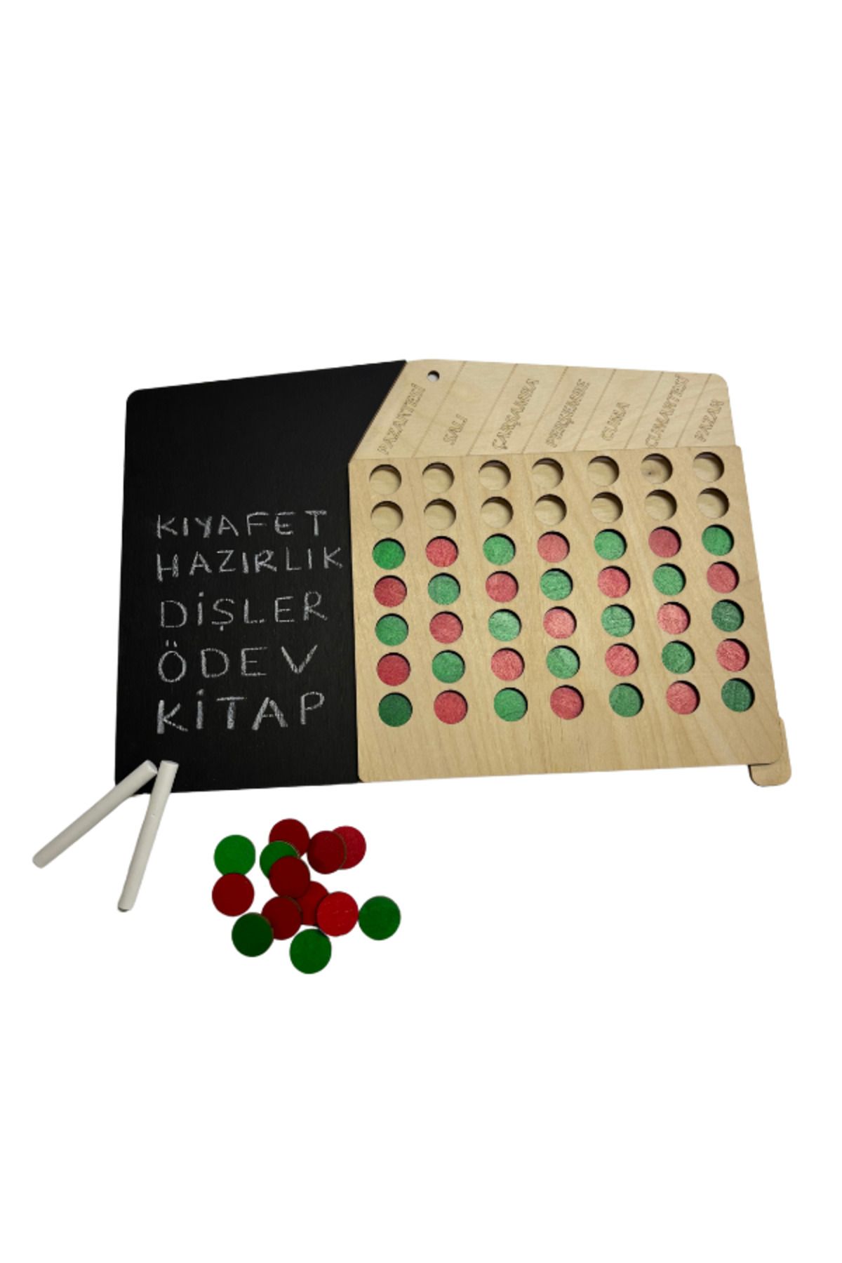 Mind of Toys Benim Günlük Rutinim, Ajanda, Kara Tahtalı Alışkanlık Takip Çizelgesi, Ahşap Oyuncak