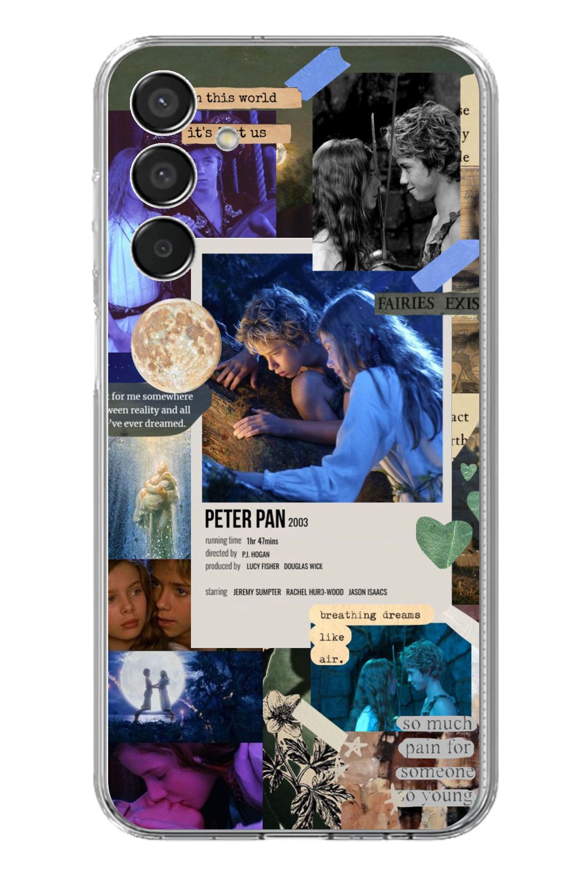 TechTree Samsung Galaxy M15 Uyumlu Peter Pan Çıkartma Tasarımlı Şeffaf Silikon Kılıf