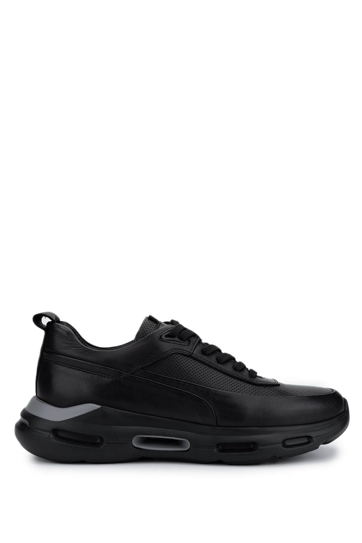 Tamer Tanca Erkek Hakiki Deri Siyah Sneakers & Spor Ayakkabı