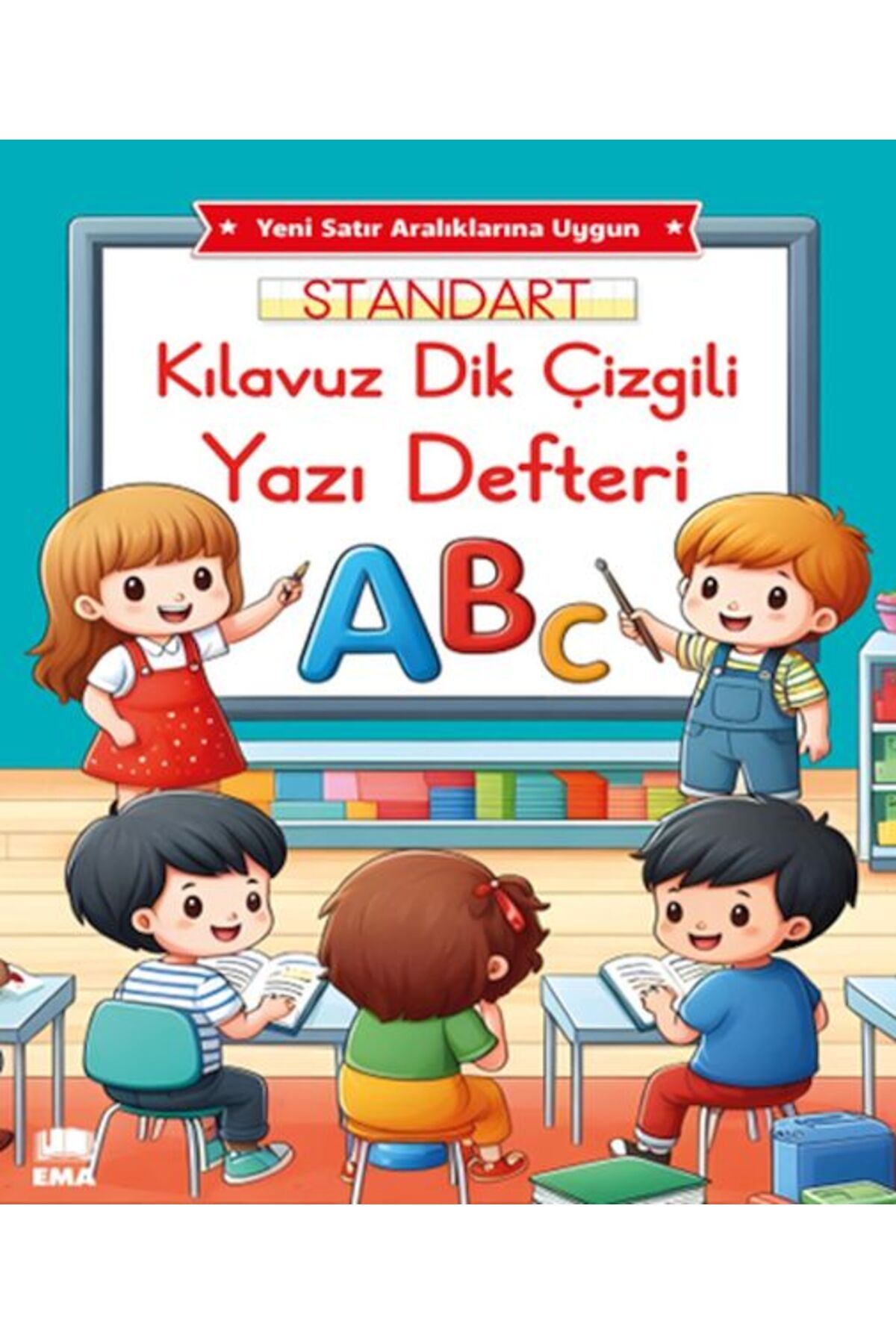 Ema Çocuk Renkli Standart Kare Çizgili Yazı Defteri A4 Ebat