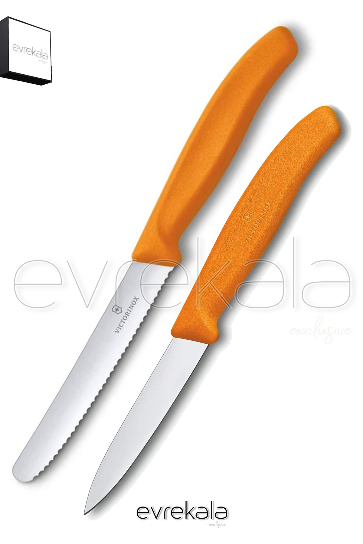 Victorinox Evrekala Bıçak Seti Victorinox Tırtıklı ve Düz Bıçak Seti -Yetkili Evrekala- 11 cm ve 8 cm Knife Set