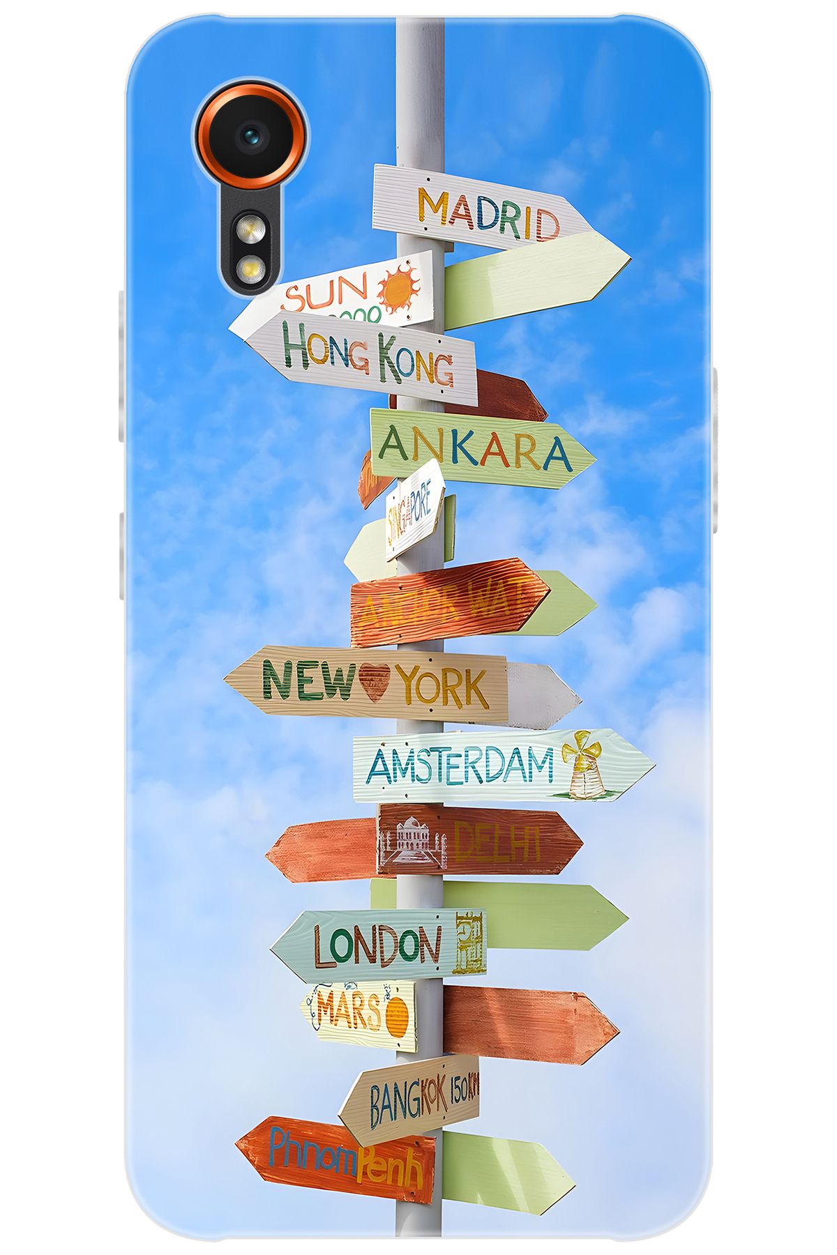 Ceppare Samsung Galaxy XCover7 (SM-G556B) Uyumlu Kılıf Desenli Silikon Şehir Tabelaları STK:703 CP-CD5D1AY