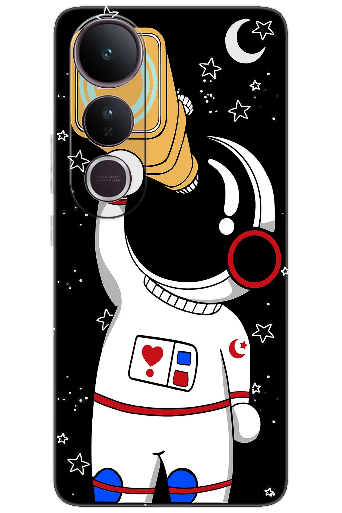 Ceppare Vivo V50 Lite 5G (V2441) Uyumlu Kılıf Desen Baskı Silikon Sevimli Astronot Serisi STK:100 CP-9hFE8An