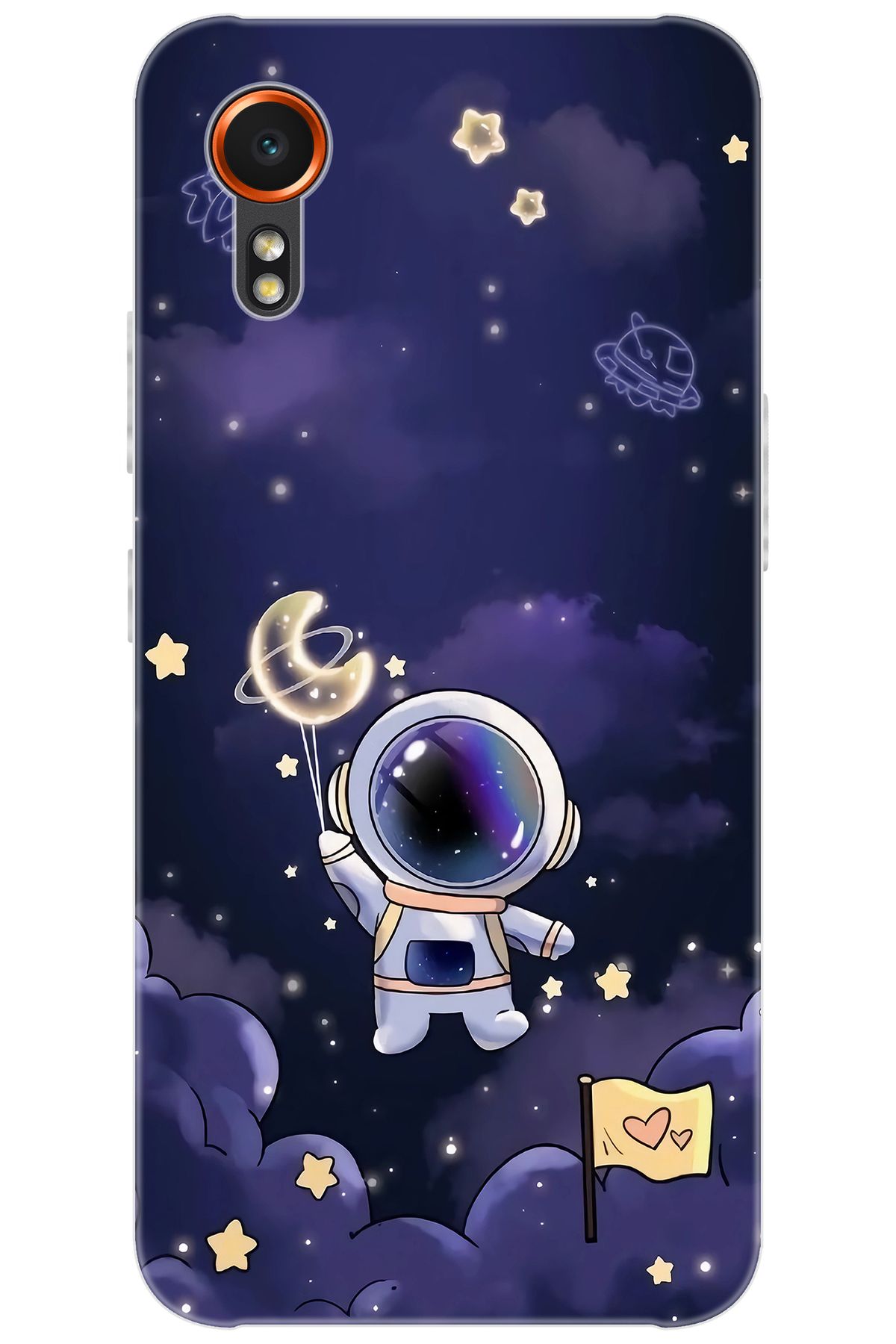Ceppare Samsung Galaxy XCover7 (SM-G556B) Uyumlu Kılıf Desen Baskılı Silikon Astronot STK:738 CP-b3pLecG
