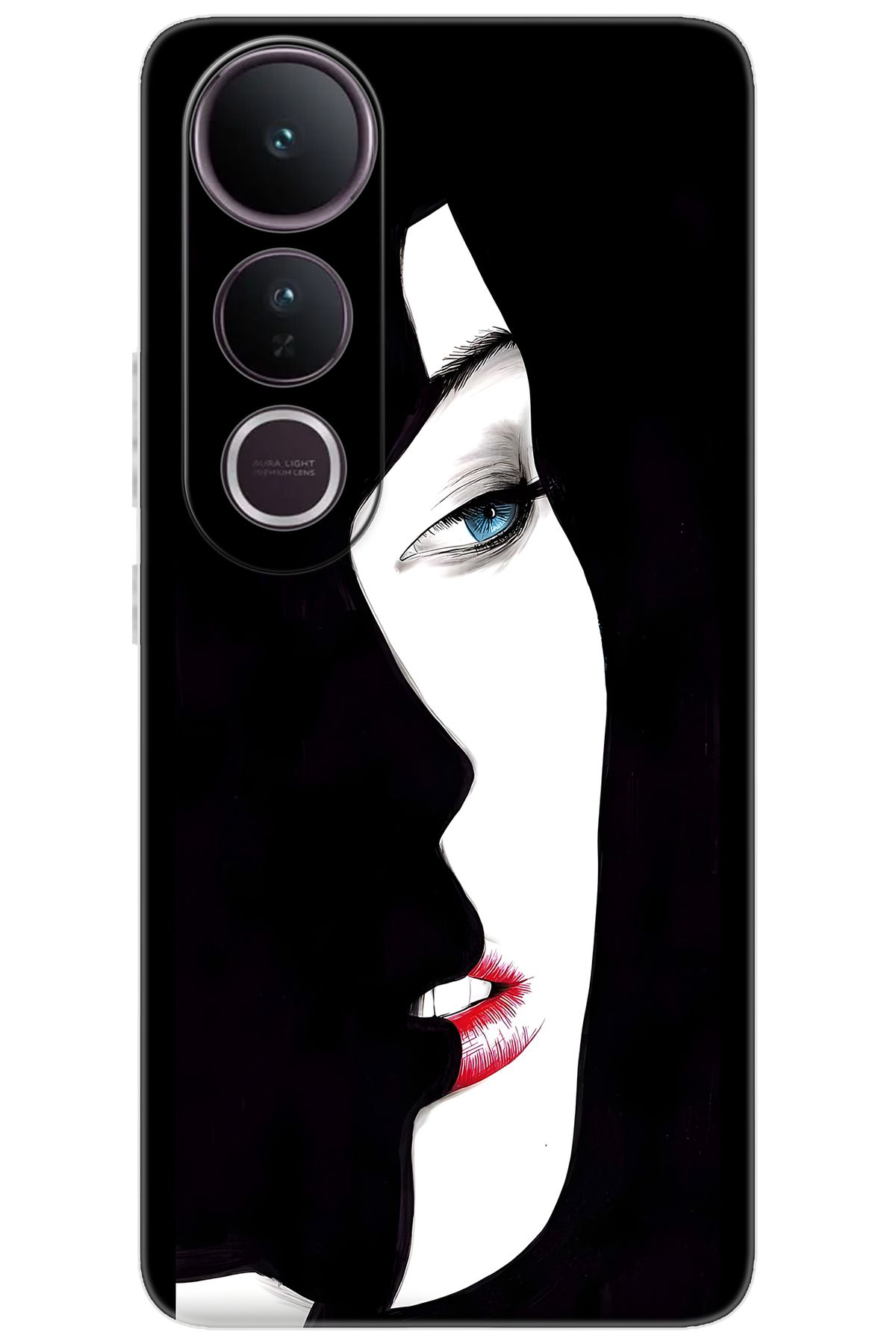 Ceppare Vivo V50 Lite 5G (V2441) Uyumlu Kılıf Desen Baskılı Silikon Siyah Beyaz Kadın STK:635 CP-jBRVKeS