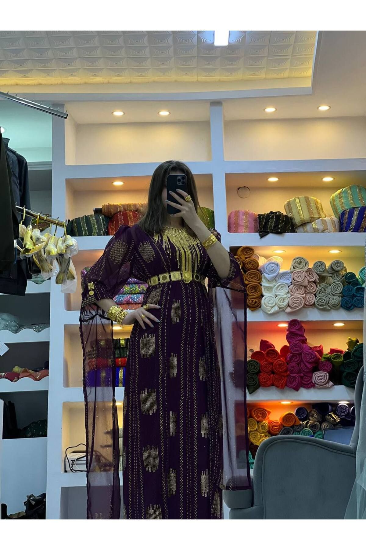SOLİN YÖRESEL Kadın Yöresel Elbise Düğünük Kaftan Abiye(Görseldeki Aksesuarlar Dahil Değildir)