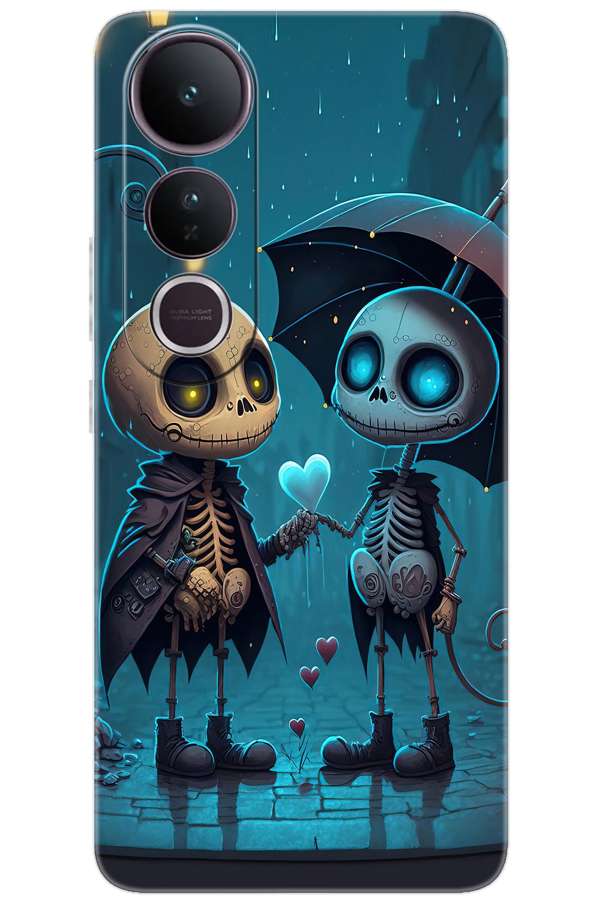 Ceppare Vivo V50 Lite 5G (V2441) Uyumlu Kılıf Desen Baskılı Silikon Aşık İskeletler STK:733 CP-2uFO8bS
