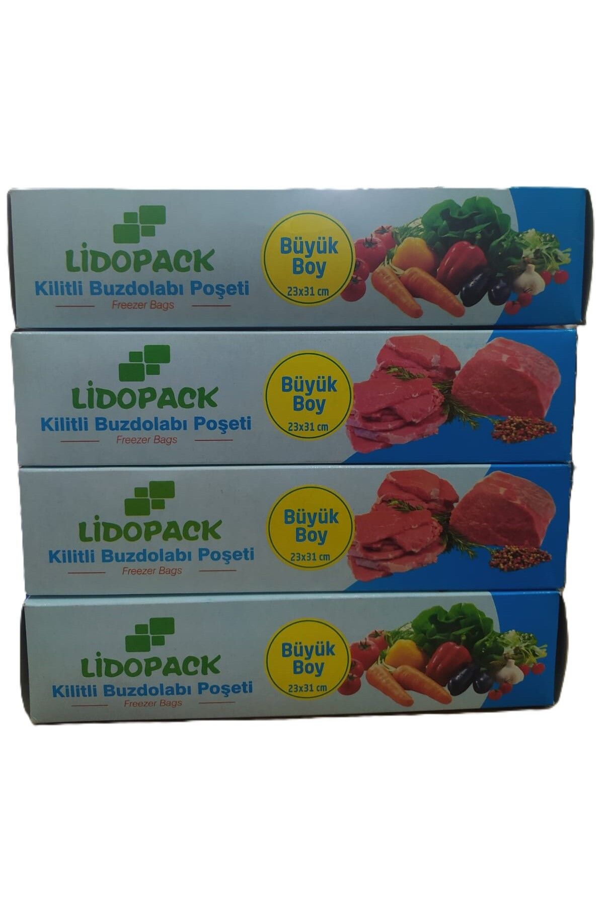 lidopack Kilitli Koruyucu Buzdolabı Poşeti Naylon Torba 23x31cm (4 paket)