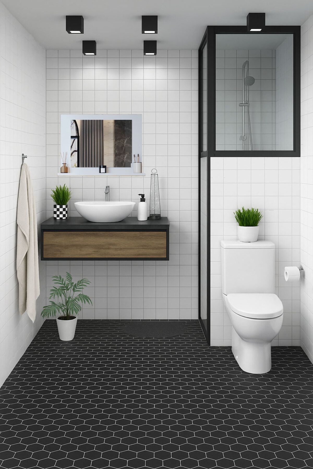 Teknor Yakut Stil 60x45 Beyaz Raflı Banyo Aynası