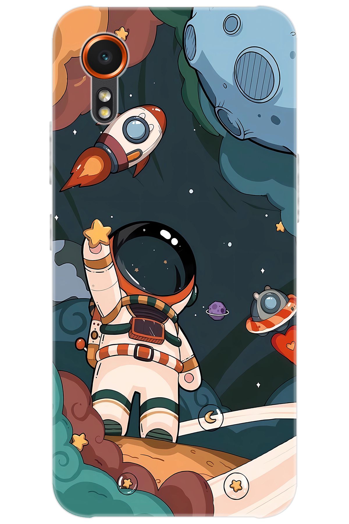 Ceppare Samsung Galaxy XCover7 (SM-G556B) Uyumlu Kılıf Desen Baskılı Silikon Astronot STK:696 CP-3ChyonY