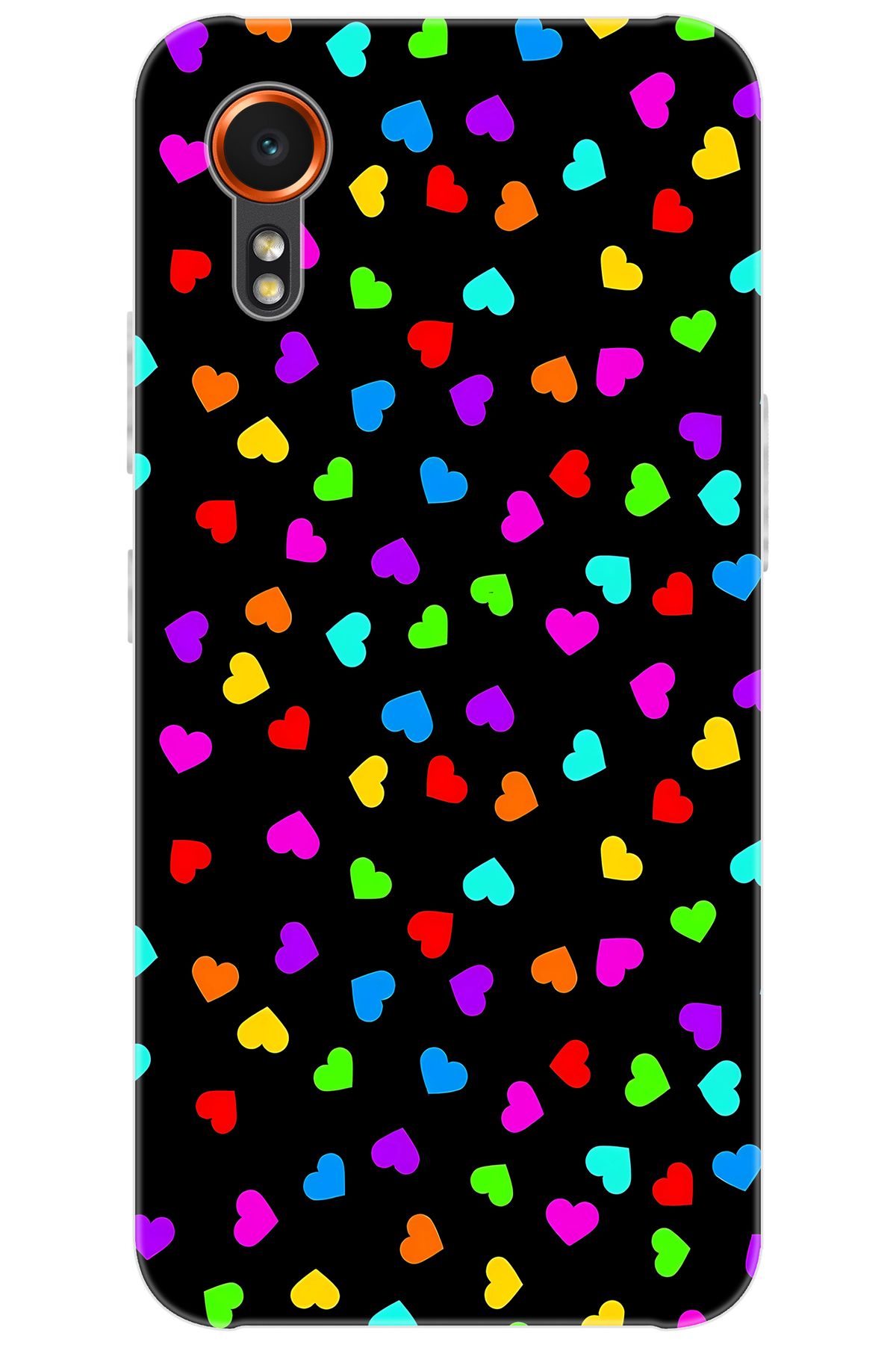 Ceppare Samsung Galaxy XCover7 (SM-G556B) Uyumlu Kılıf Desen Silikon Renkli Minik Kalpler STK1017 CP-PwtPXfK