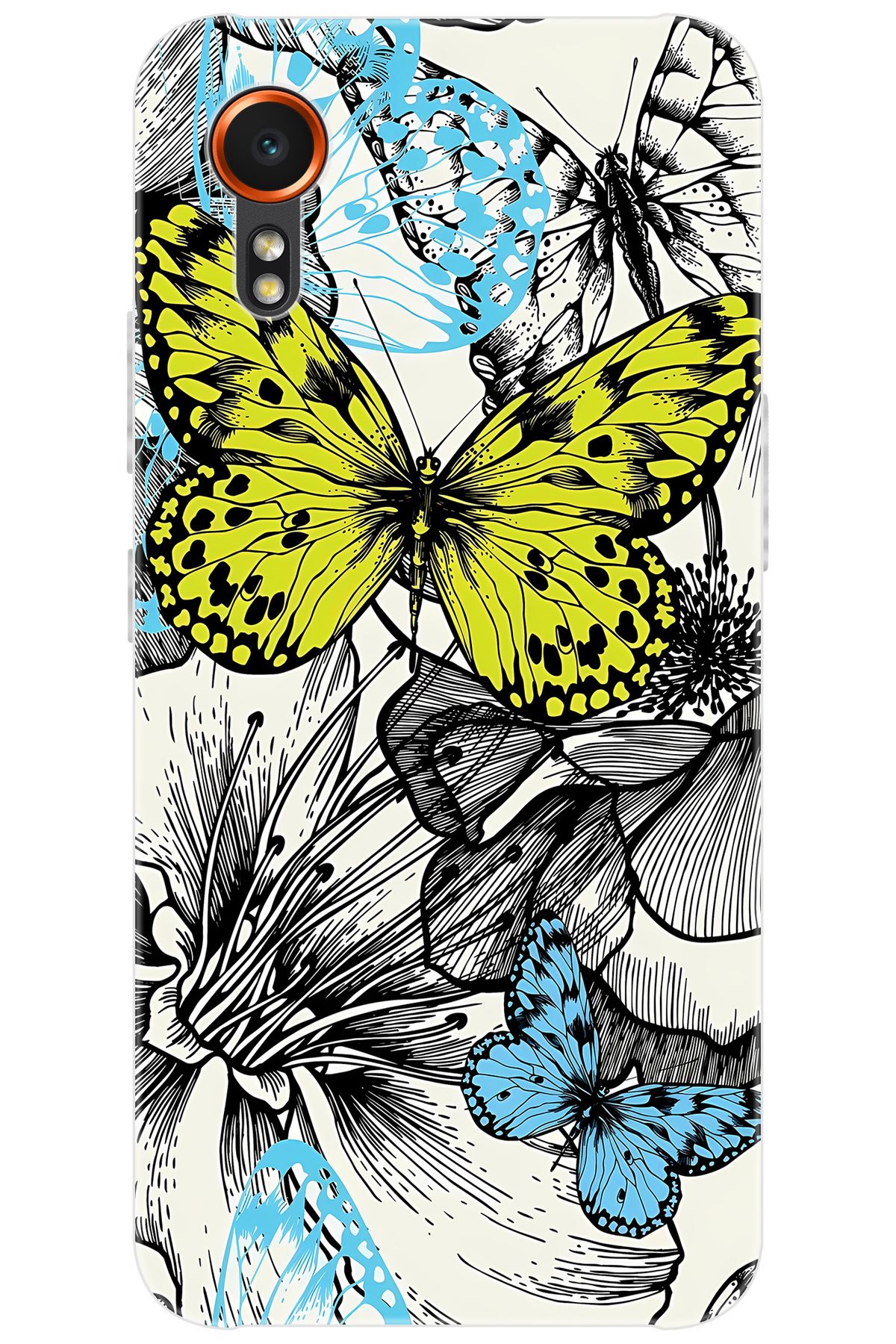 Ceppare Samsung Galaxy XCover7 (SM-G556B) Uyumlu Kılıf Desen Baskılı Silikon Kelebek STK:647 CP-6QrE38m