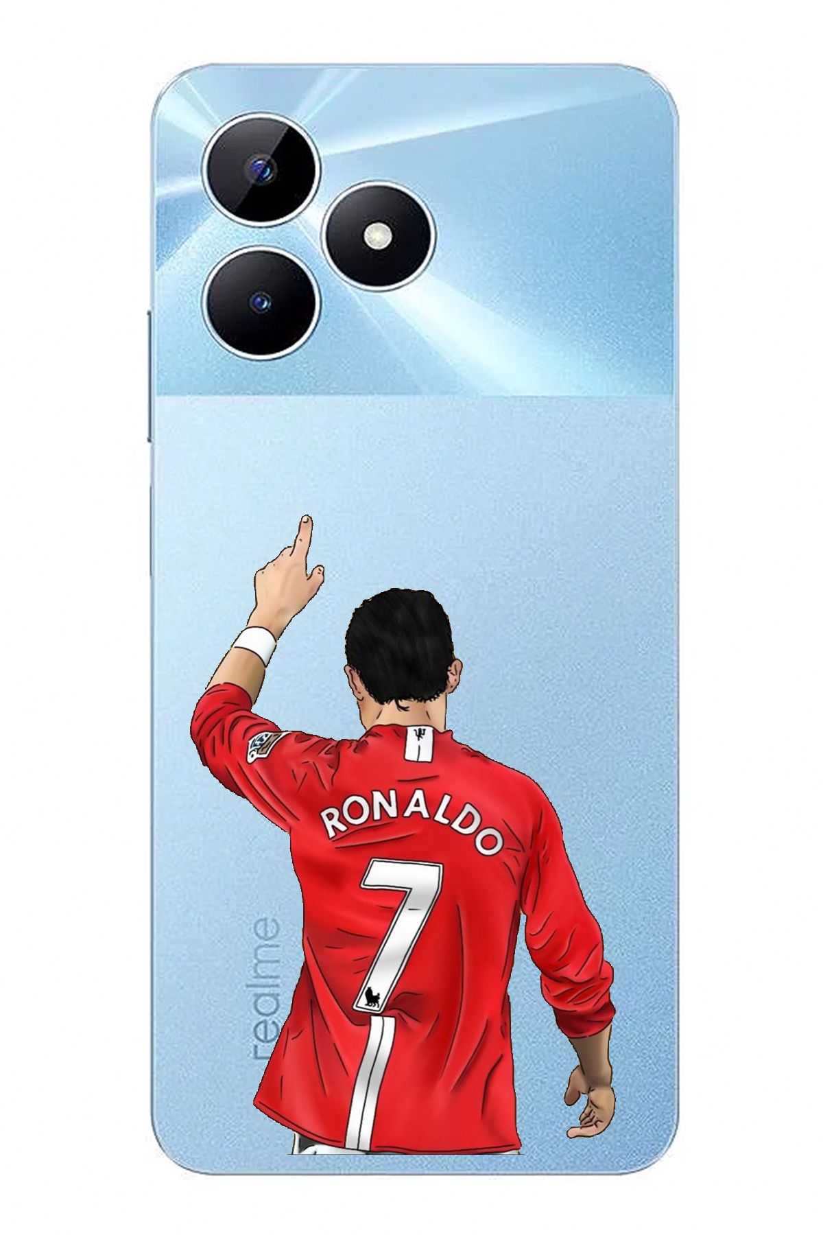 TechTree Realme Note 50 Uyumlu C. Ronaldo Forma Tasarımlı Şeffaf Silikon Kılıf