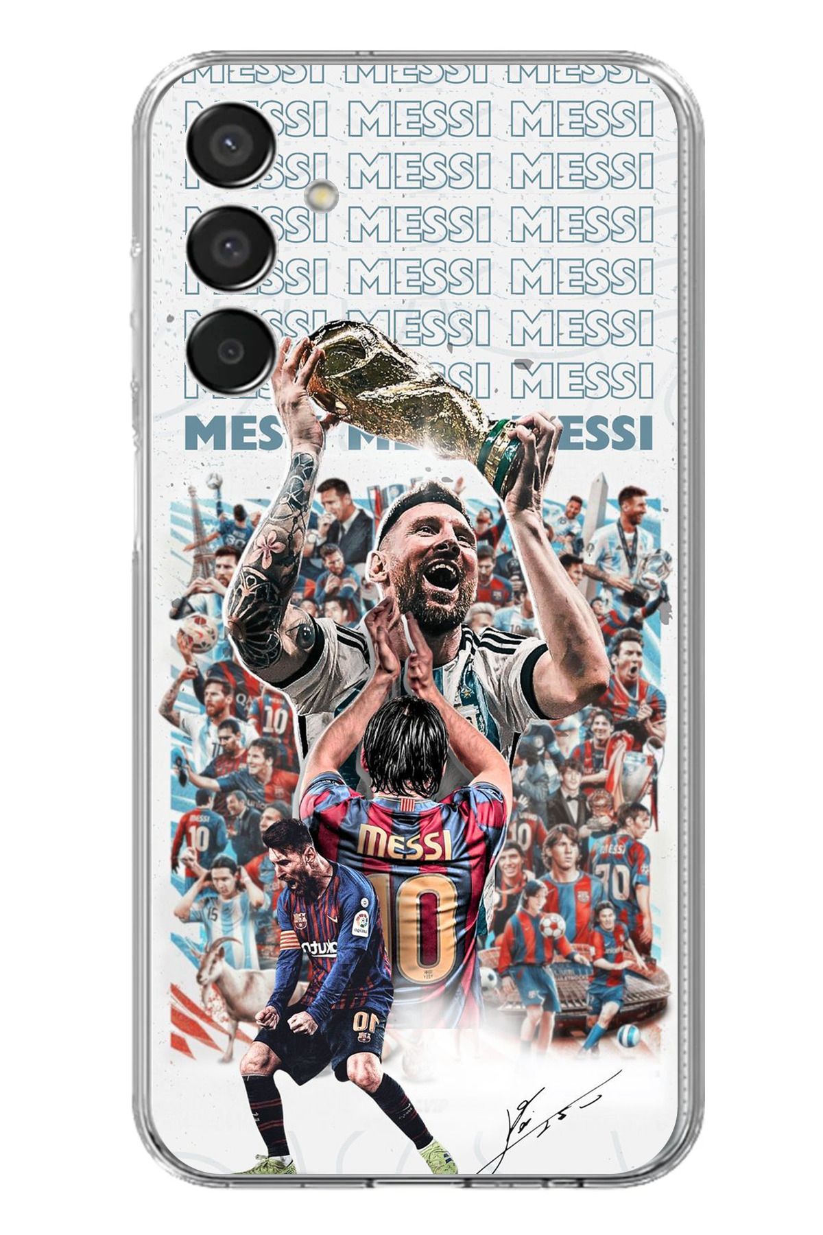 TechTree Samsung Galaxy M15 Uyumlu Messi Dünya Kupası Şeffaf Silikon Kılıf