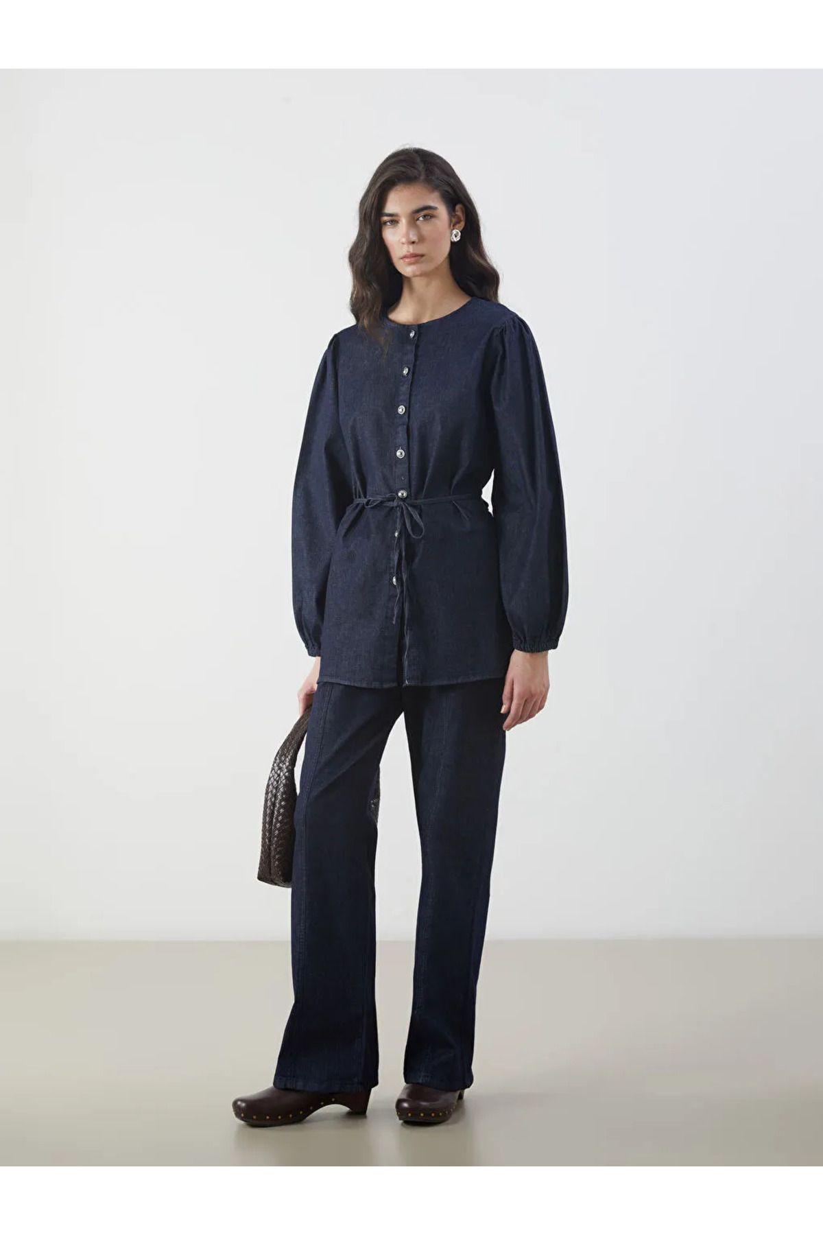 LC Waikiki LCW Modest Indigo Wideleg Kadın Jean Pantolon