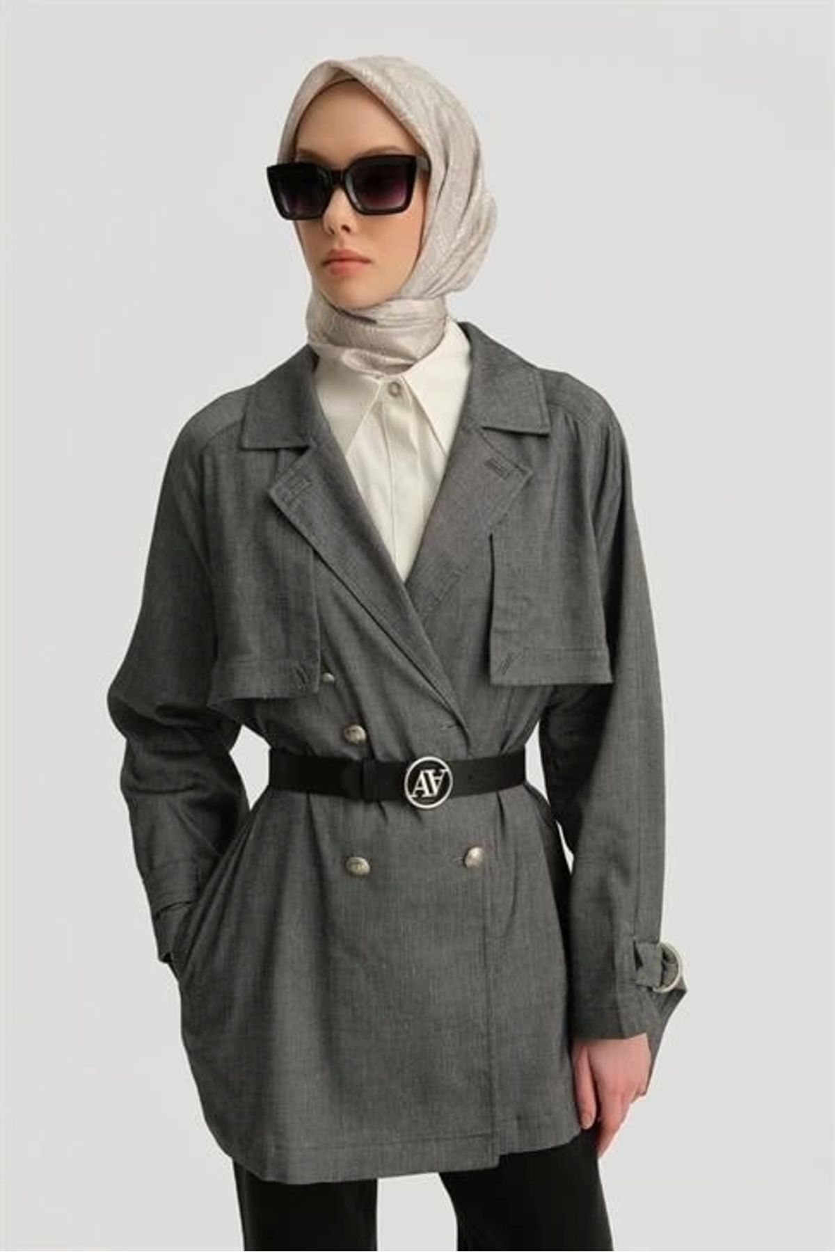 Armine Allerli Keten Trençkot 25y7804 Indigo